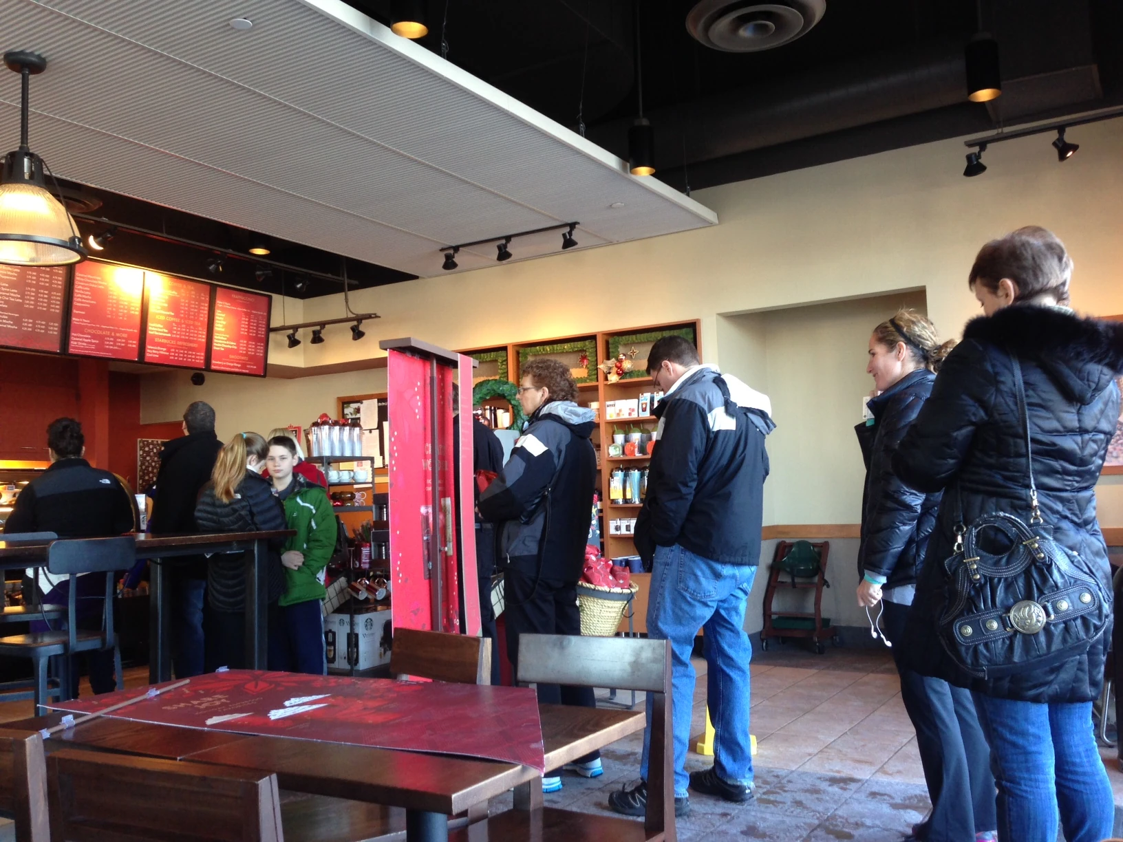 The continuous line at the local Starbucks.