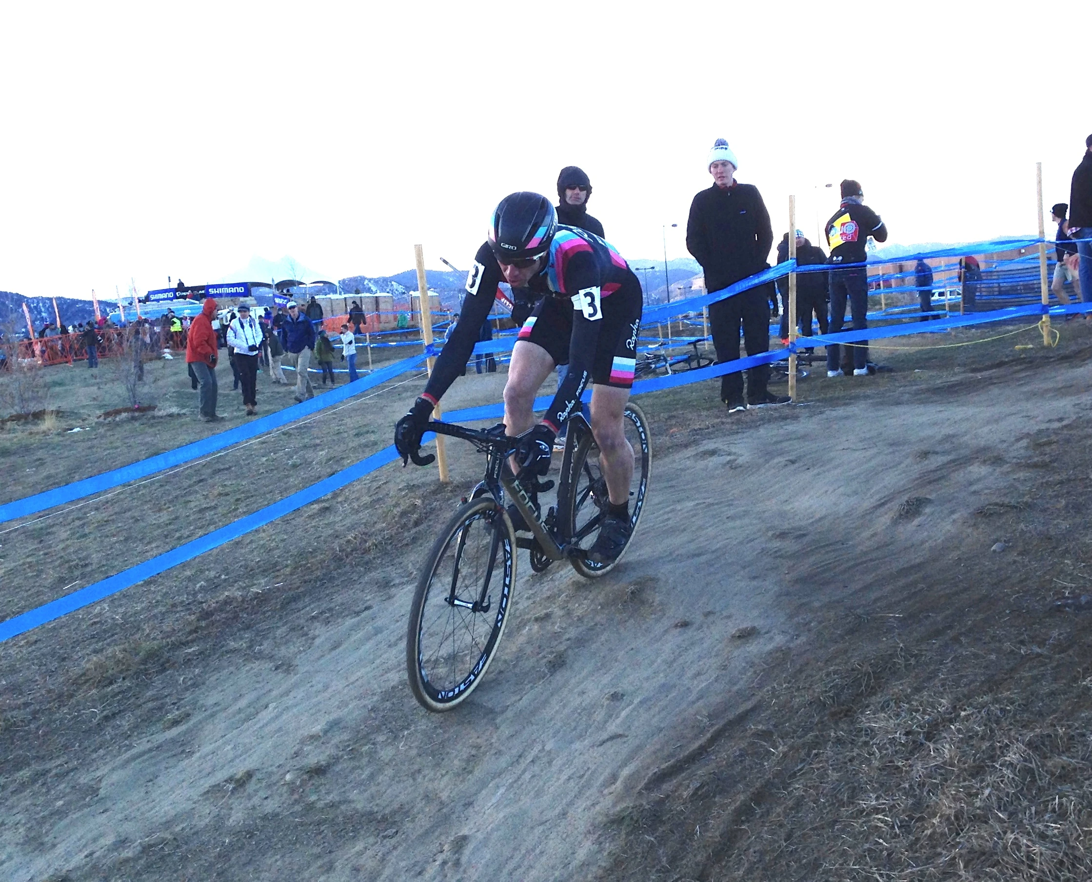 Jeremy Powers on his final lap. You can see how rock hard the ground is.