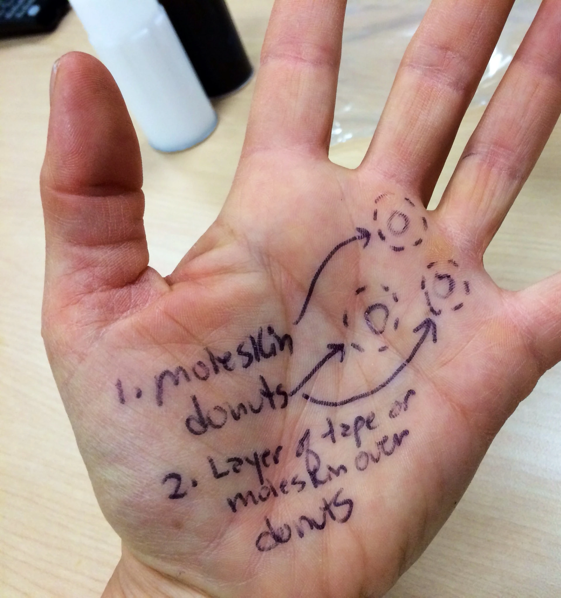 A text photo from my friend Stacie showing the proper way to treat blisters.