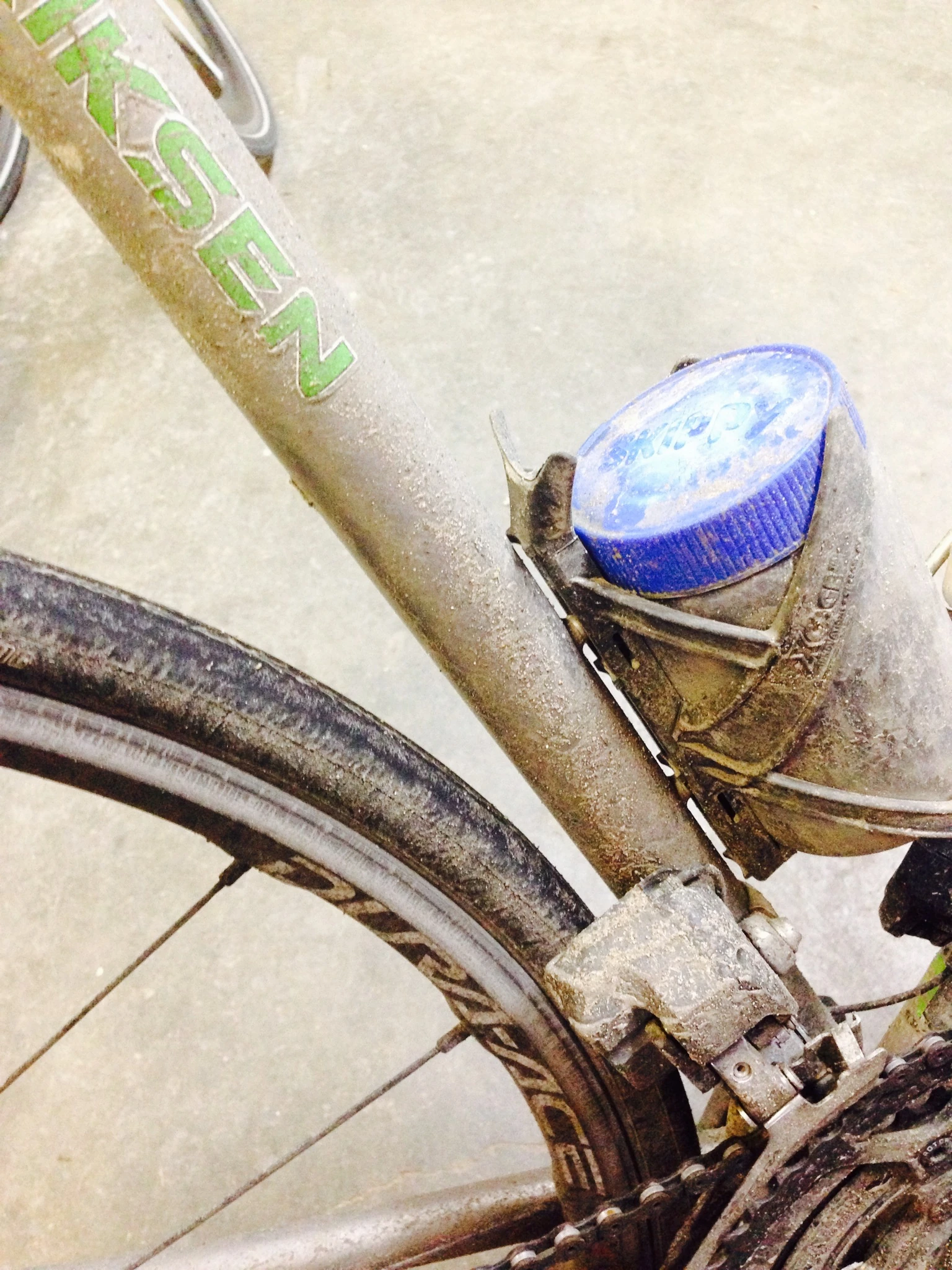 My bike is a mess. I was too frozen to deal with it after the ride, so it has had a night to solidify. 