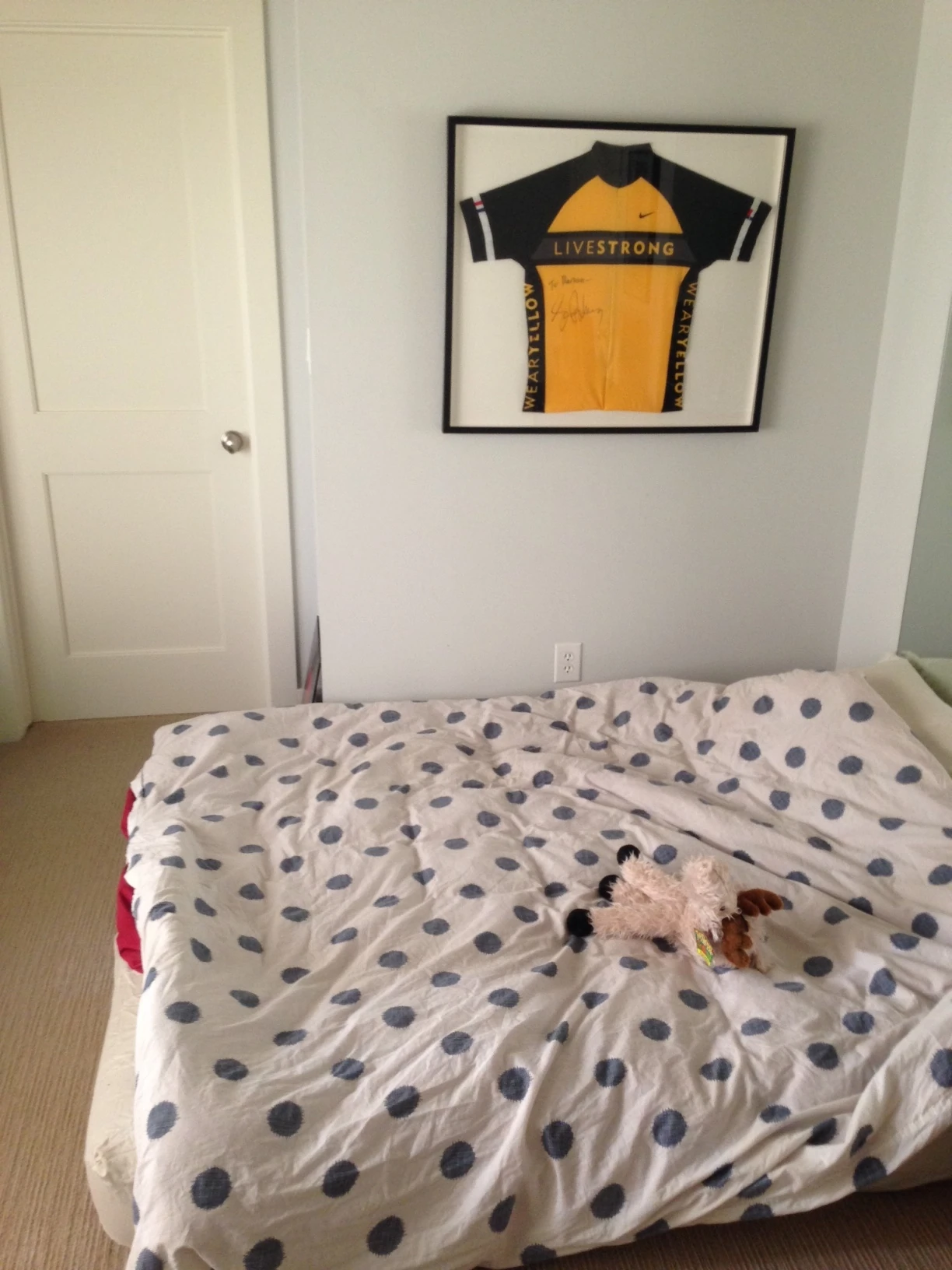 So, we ended up with a blow up bed in the exercise room, which is fine.