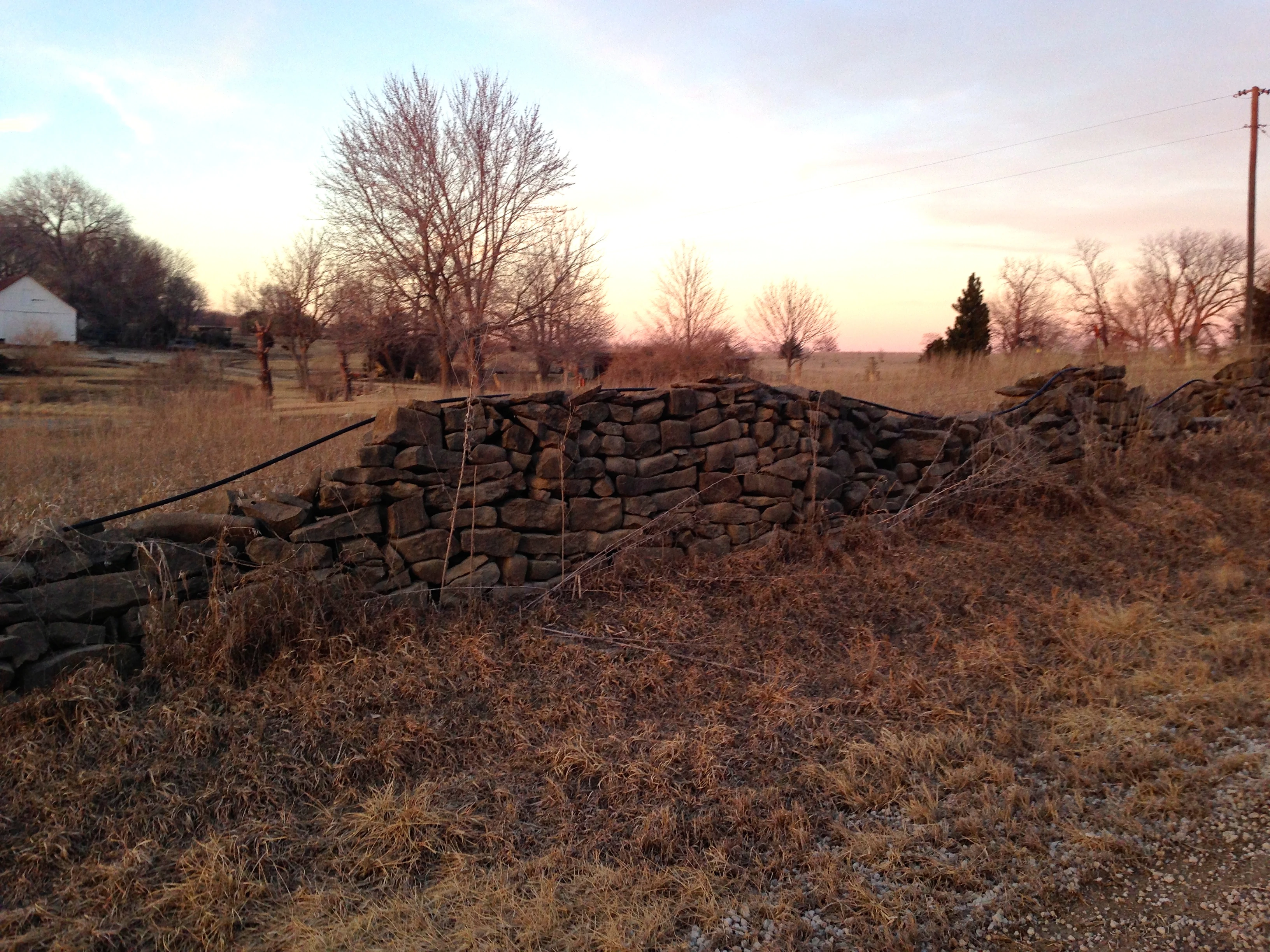 We have a lot of rock wall around Northeastern Kansas. Most were built by German prisoners that were held here during World War 2.