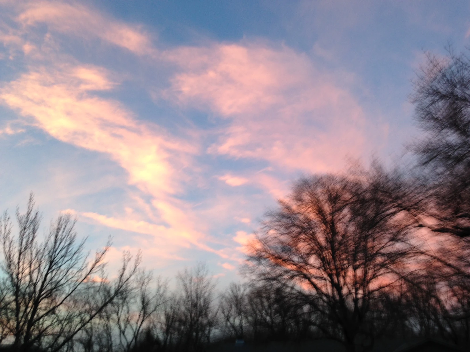 The burning does make for beautiful sky. This is just riding down my street towards my house.