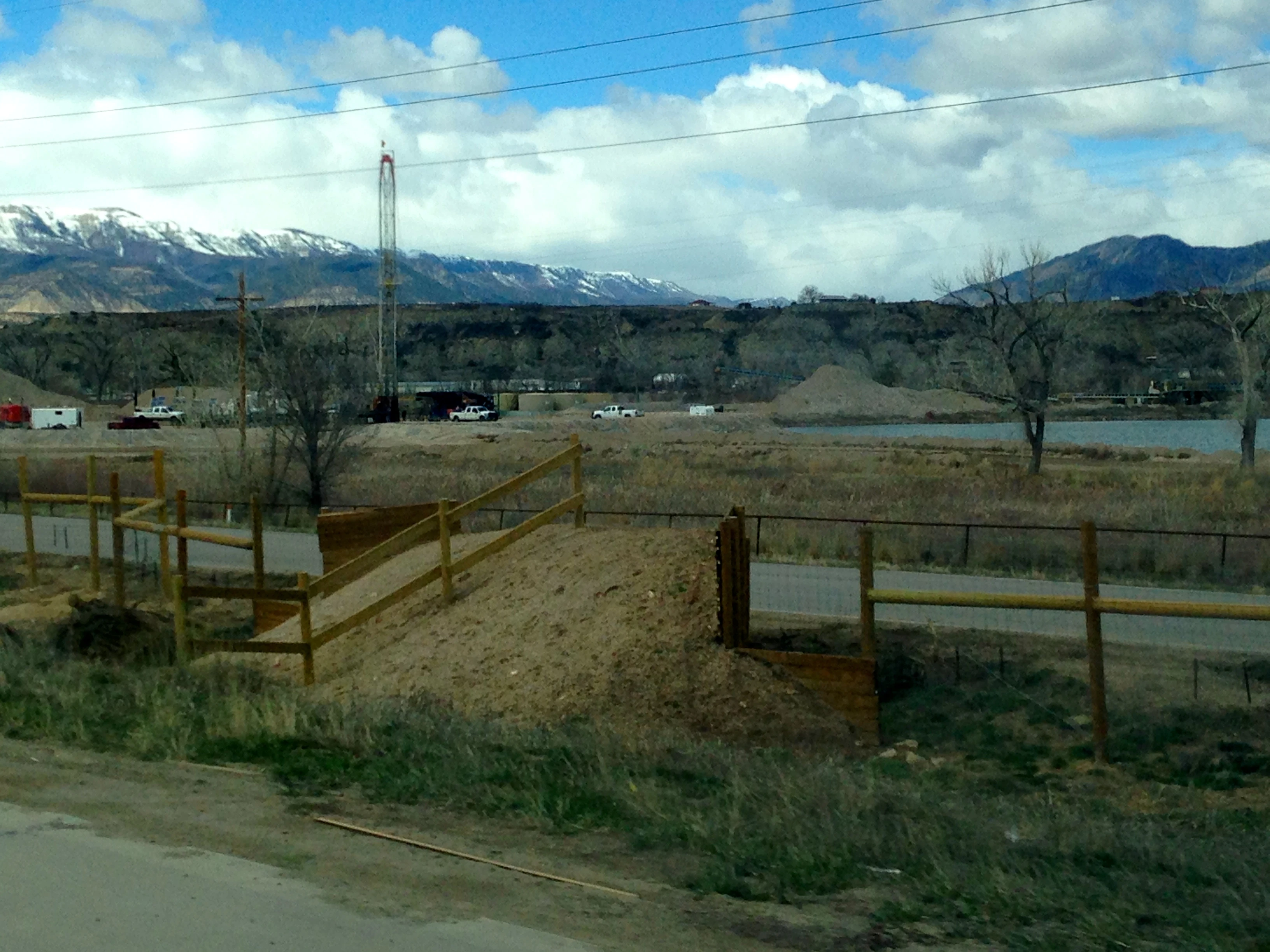 I assume this are for the deer and other animals trying to get over the fence by the highway.
