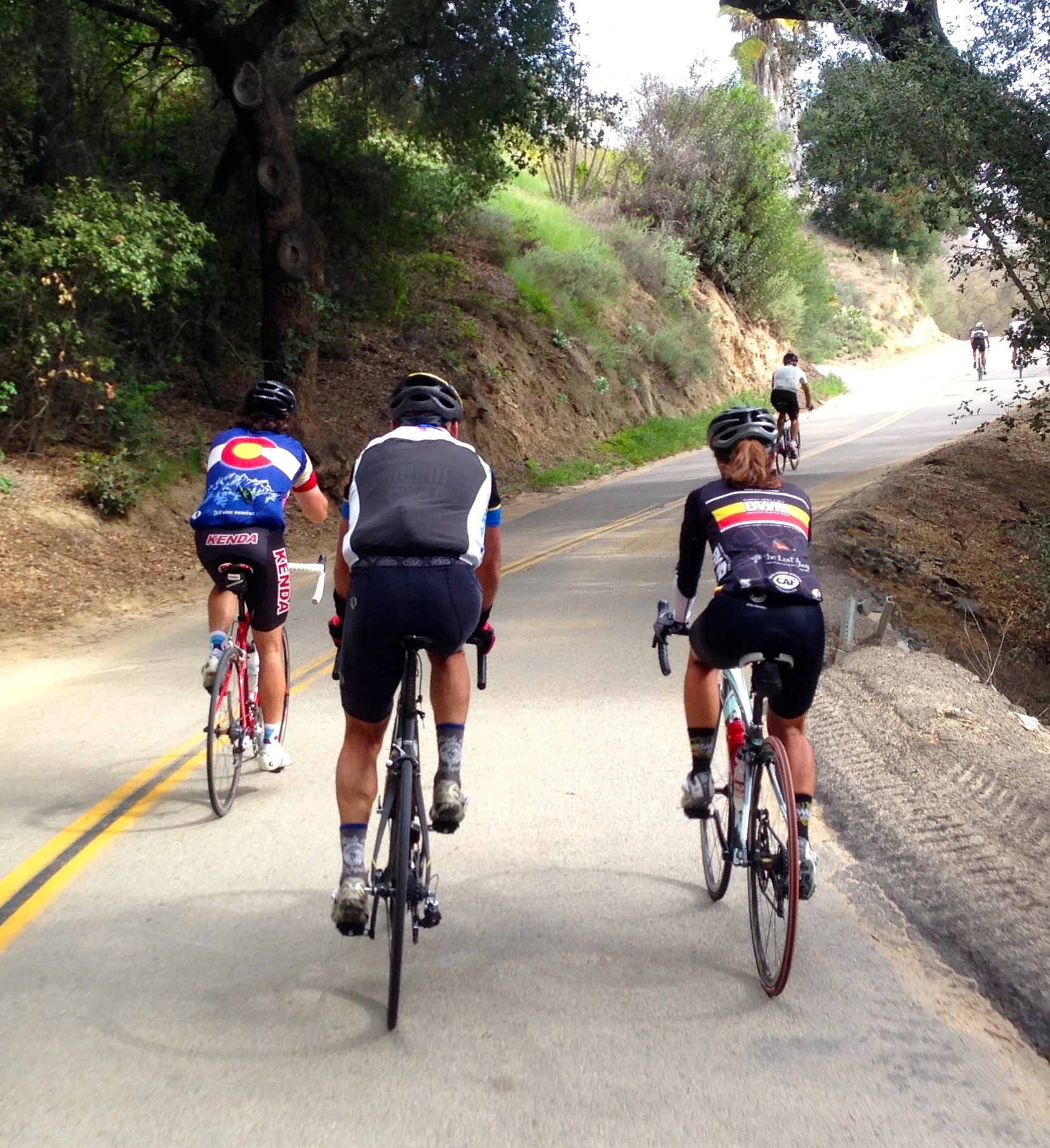 It was a pretty casual pace. On the right is Rhona Quick, who won the Master&rsquo;s MTB Worlds a few years back.