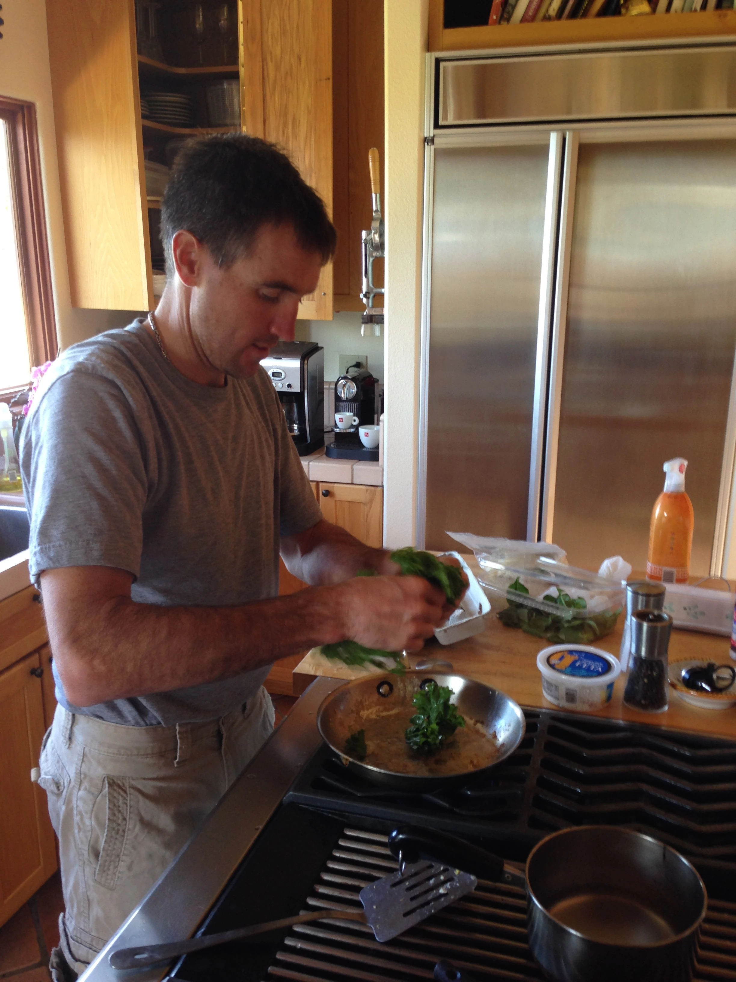 VIncent cooked me some eggs before the ride.