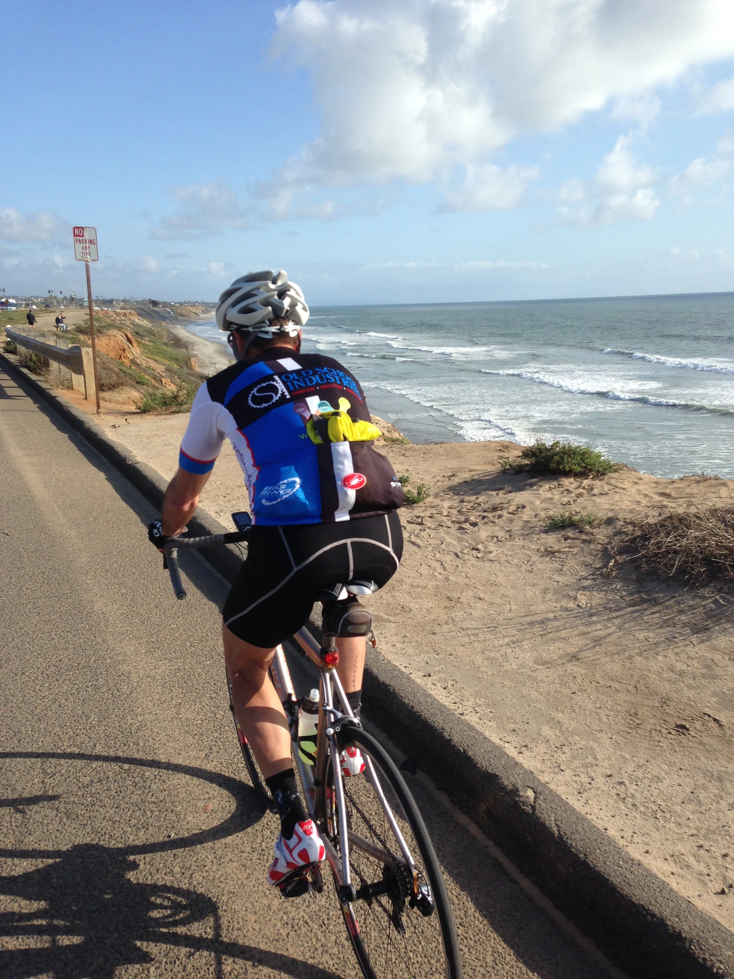 Riding back along the coast by Carlsbad.
