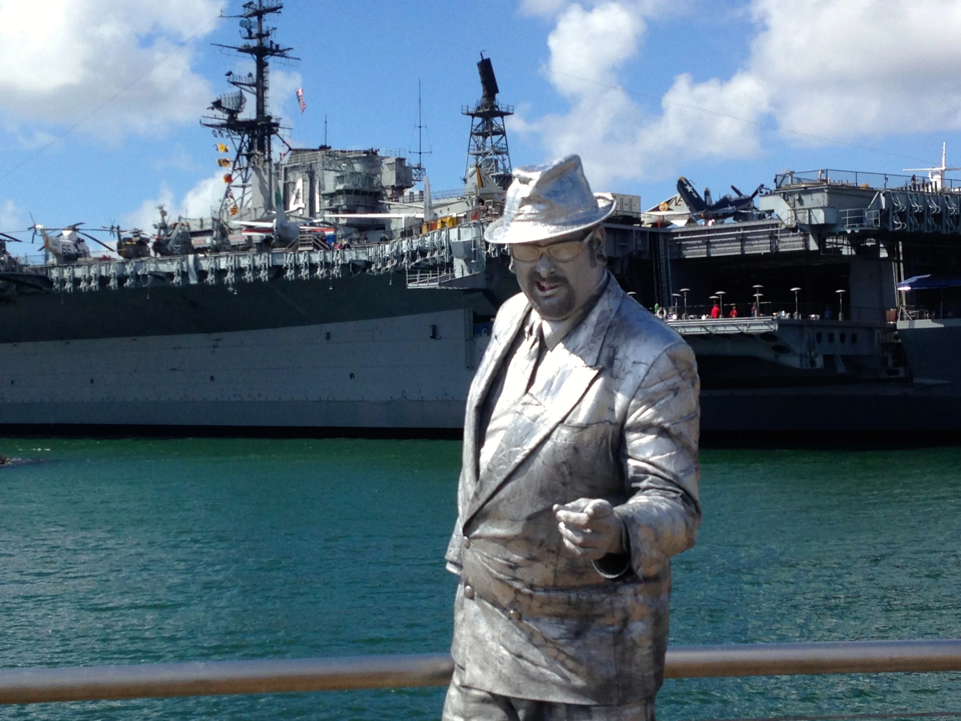 This guy was pretty awesome down by the aircraft carrier.