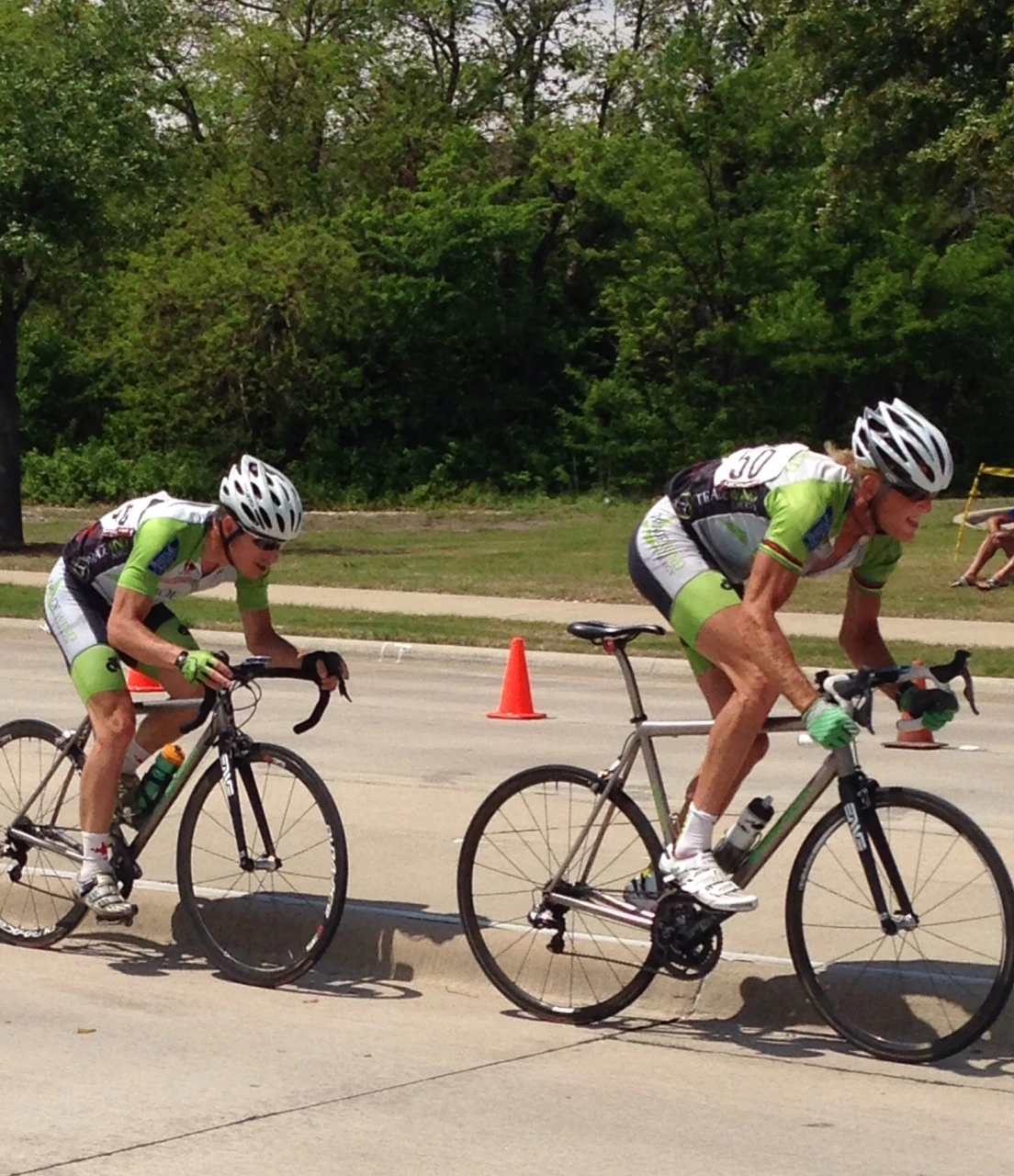 Bill was always following me around yesterday. He did beat me by .02 seconds. Team bragging rights.