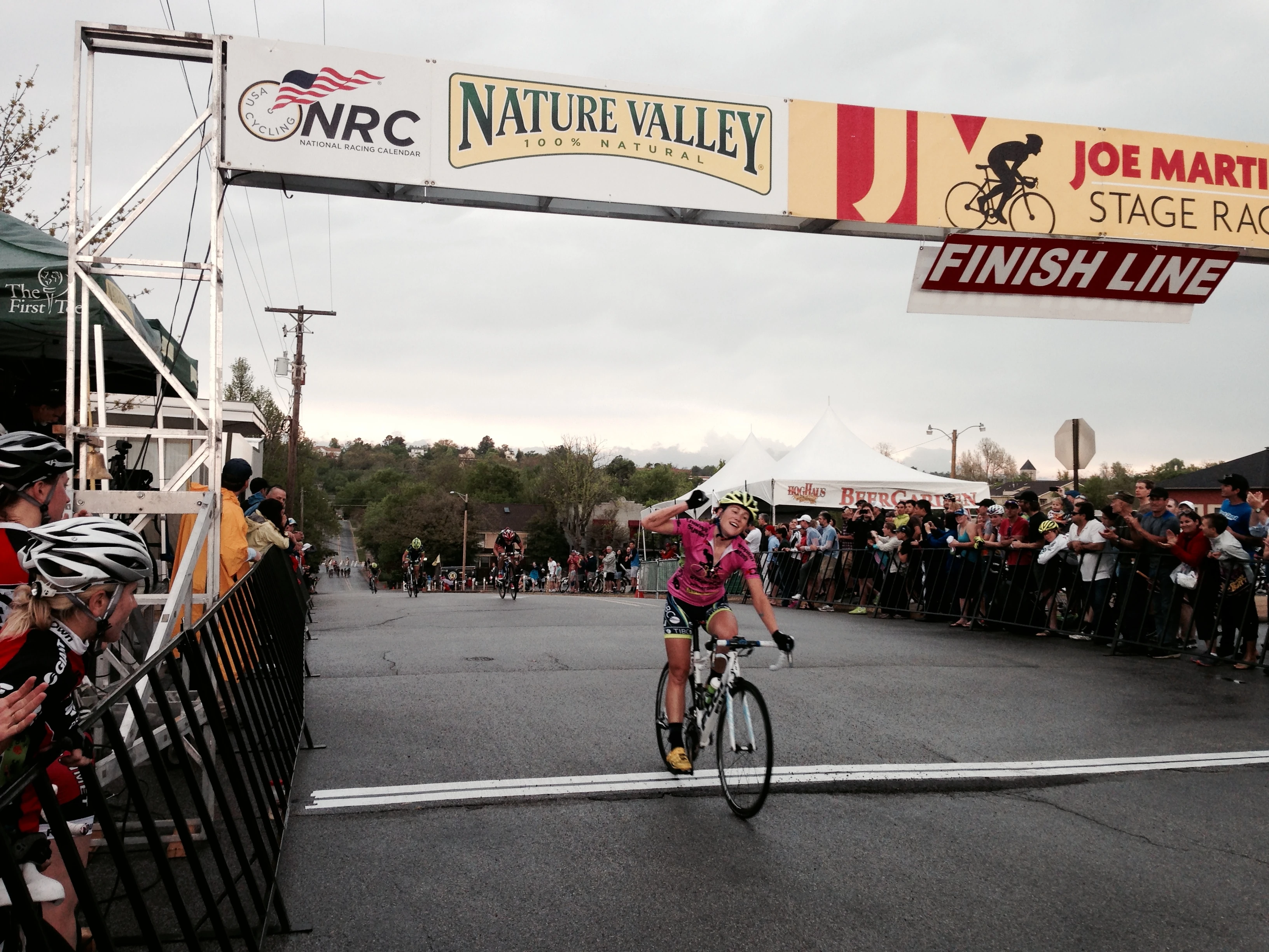 Here is Lauren Stephens, my Boneshaker team mate&rsquo;s wife, winning the criterium. She won 3 out of the 4 stages, plus the overall.