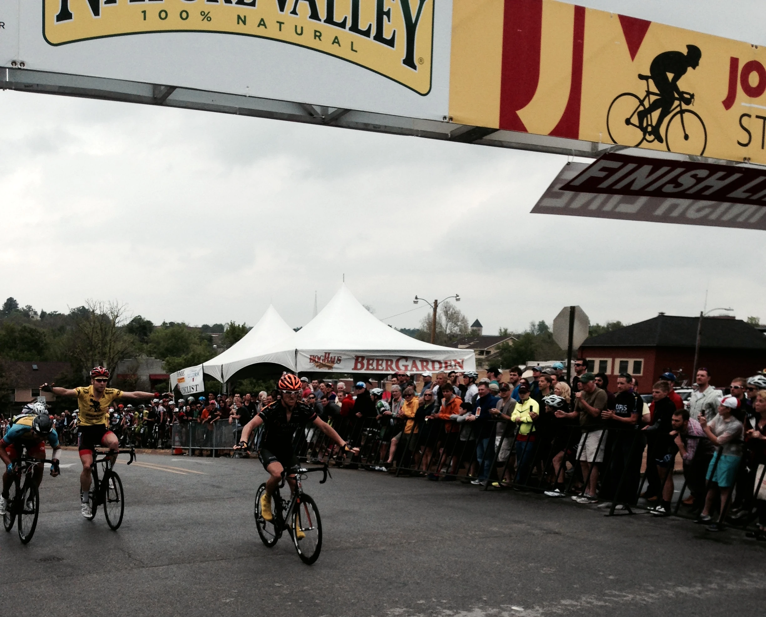 Brad Huff nearly to the line for the win.