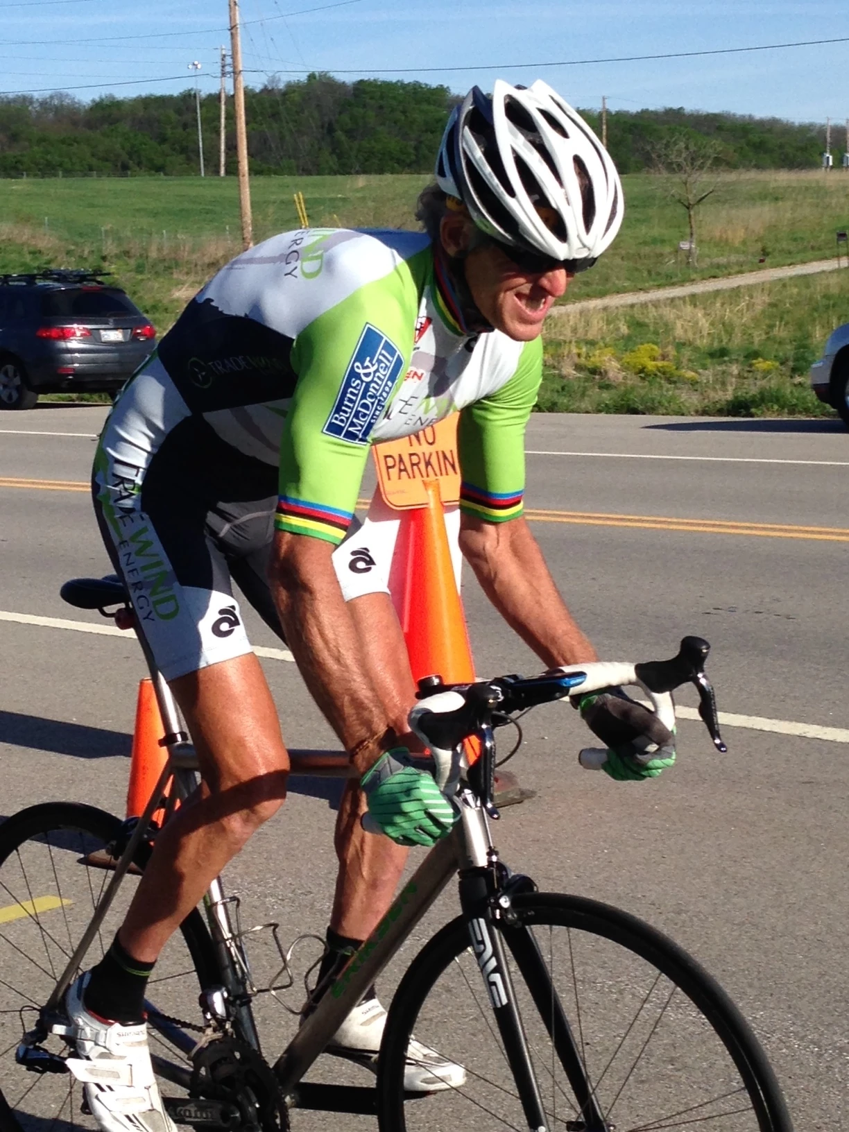 Starting the time trial.