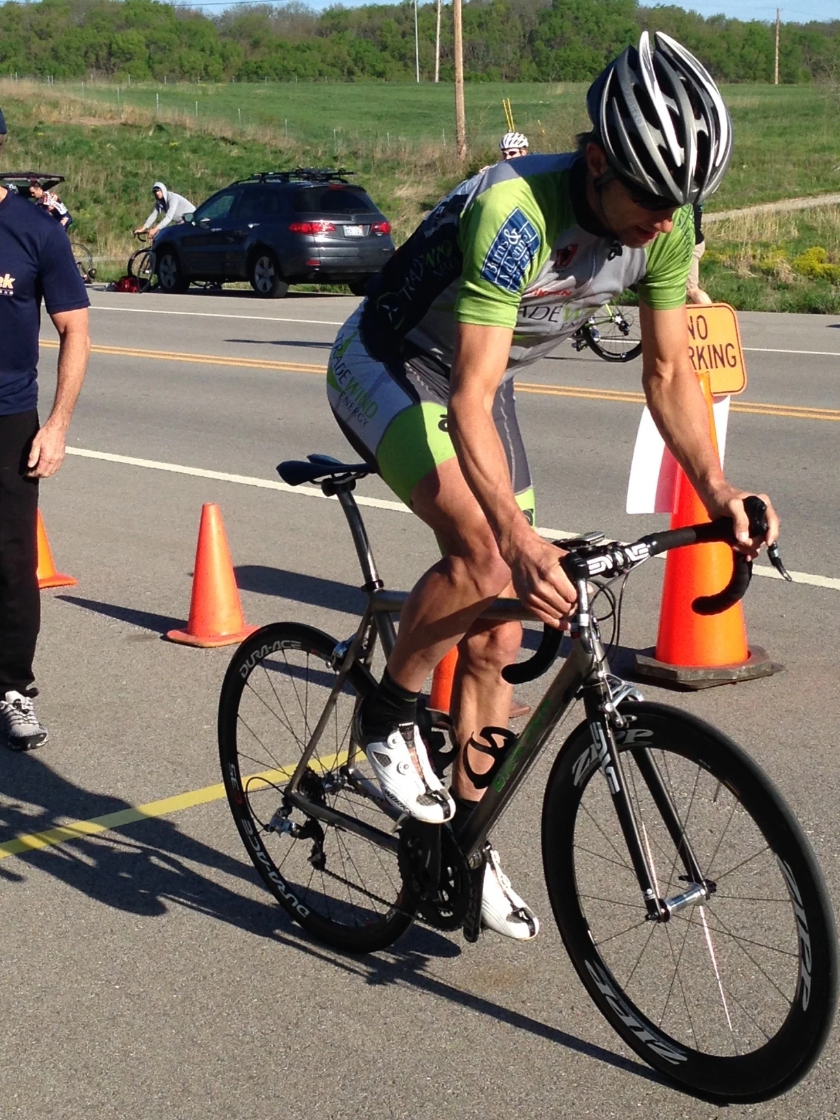 Brian starting the time trial.