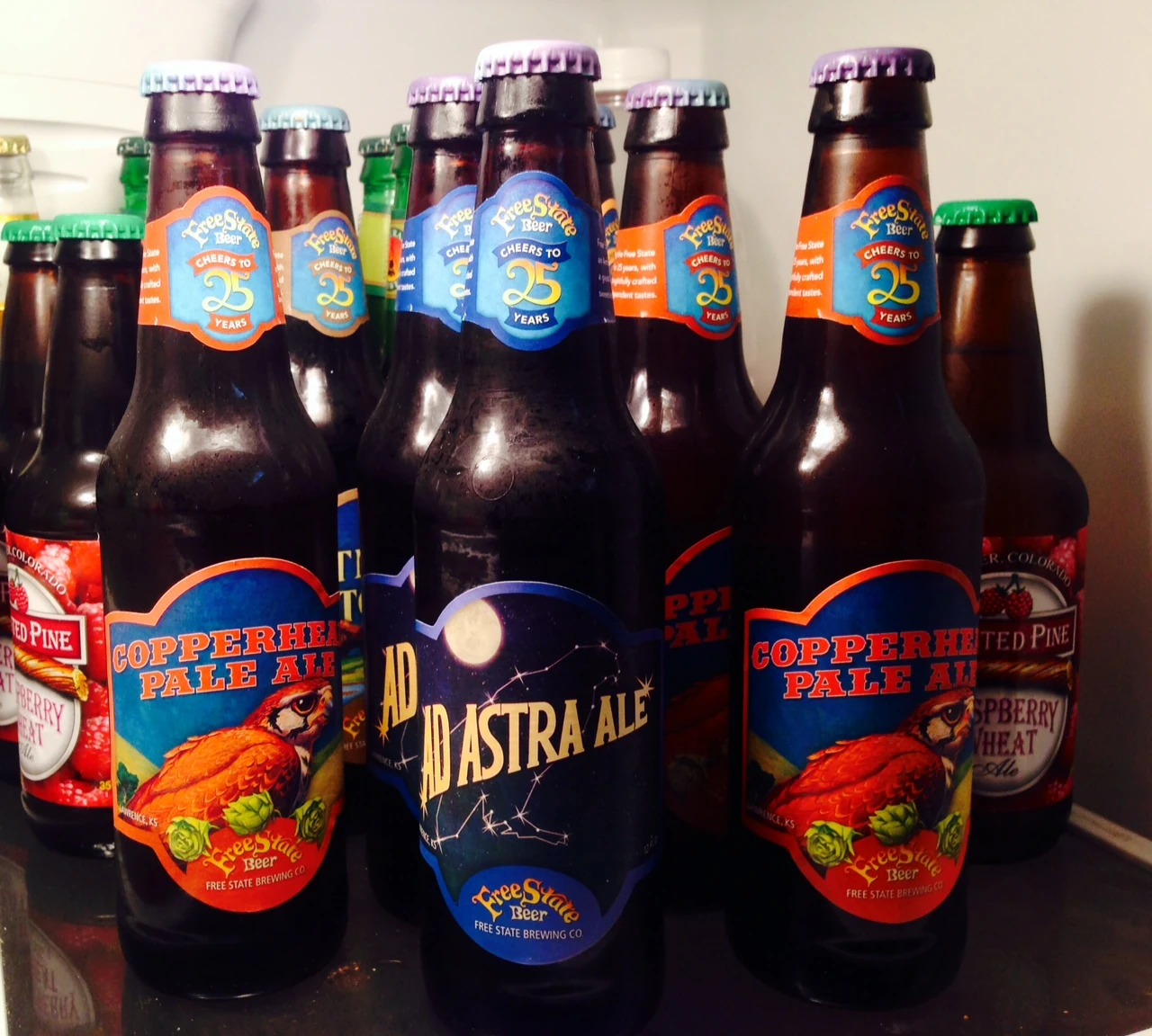 Brian had a full refrigerator of FreeState Beer.