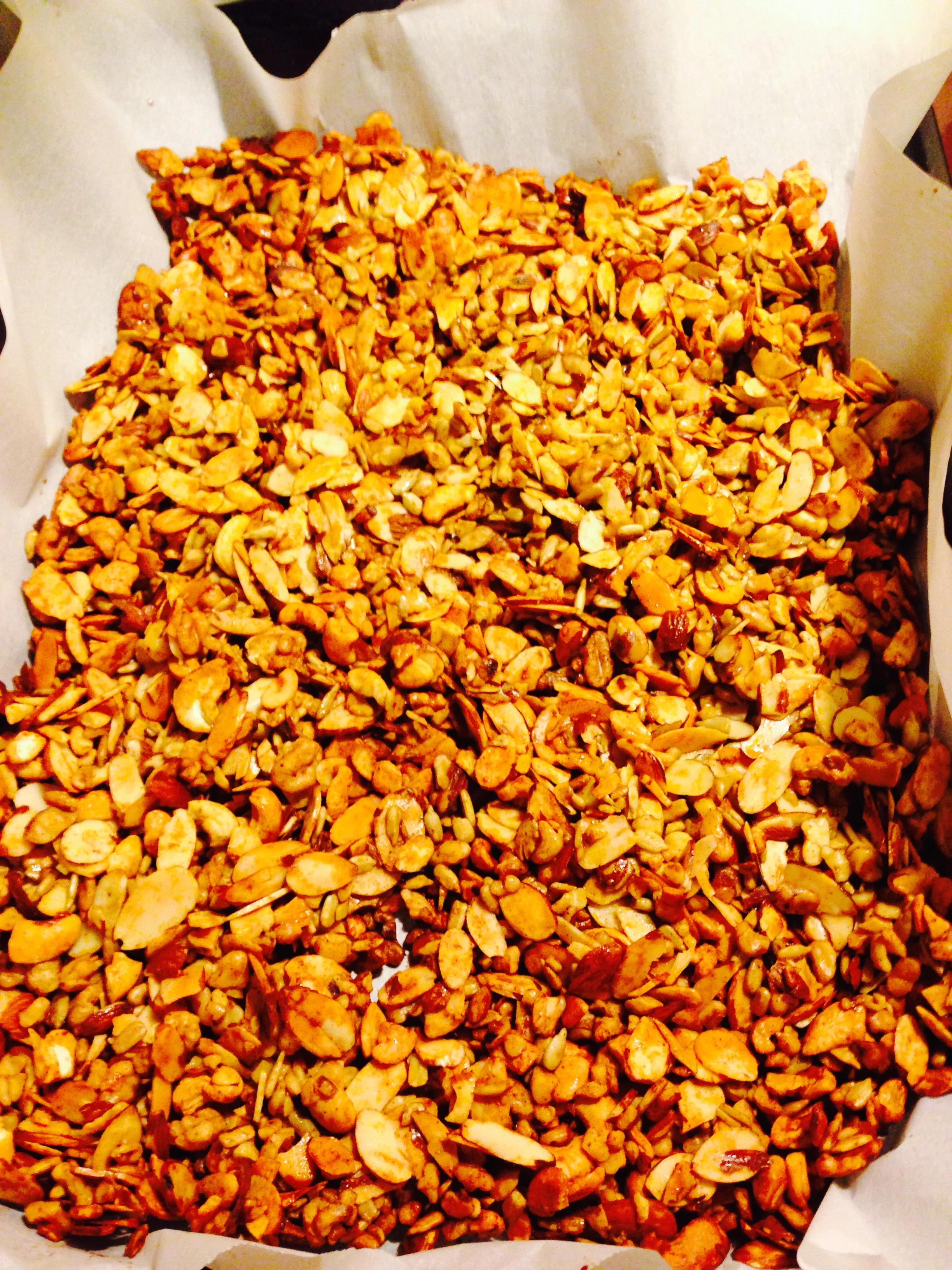 Trudi made a pan of Paleo granola before she left. It&rsquo;s yummy. 