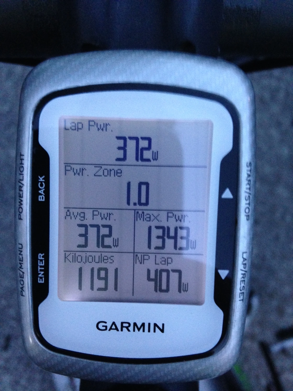 Brian’s Garmin from a 70 minute criterium last night. He must of been in the wind a lot.