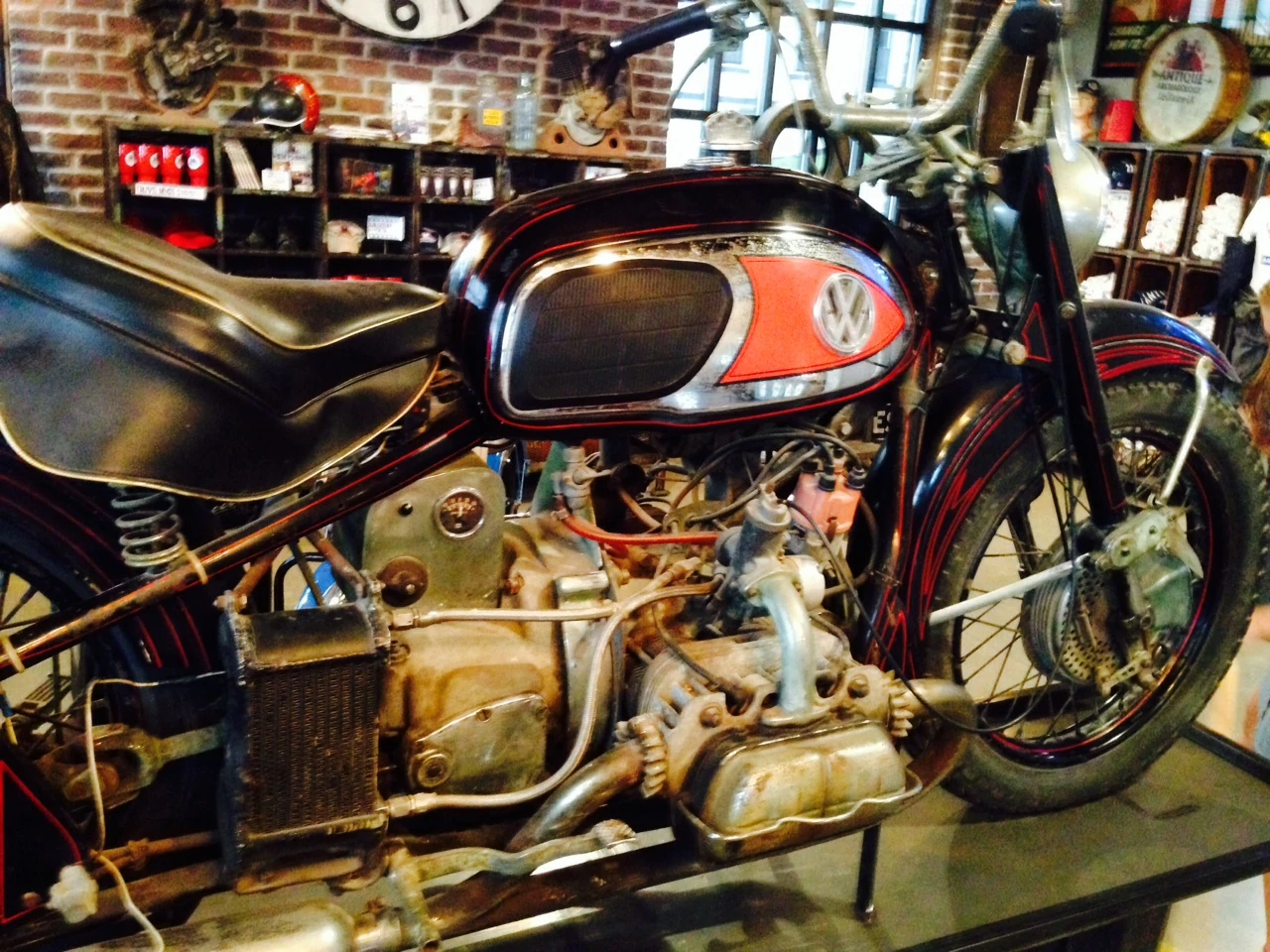At the American Picker place, this was pretty cool, at flat VW engine mounted in a motorcycle. 
