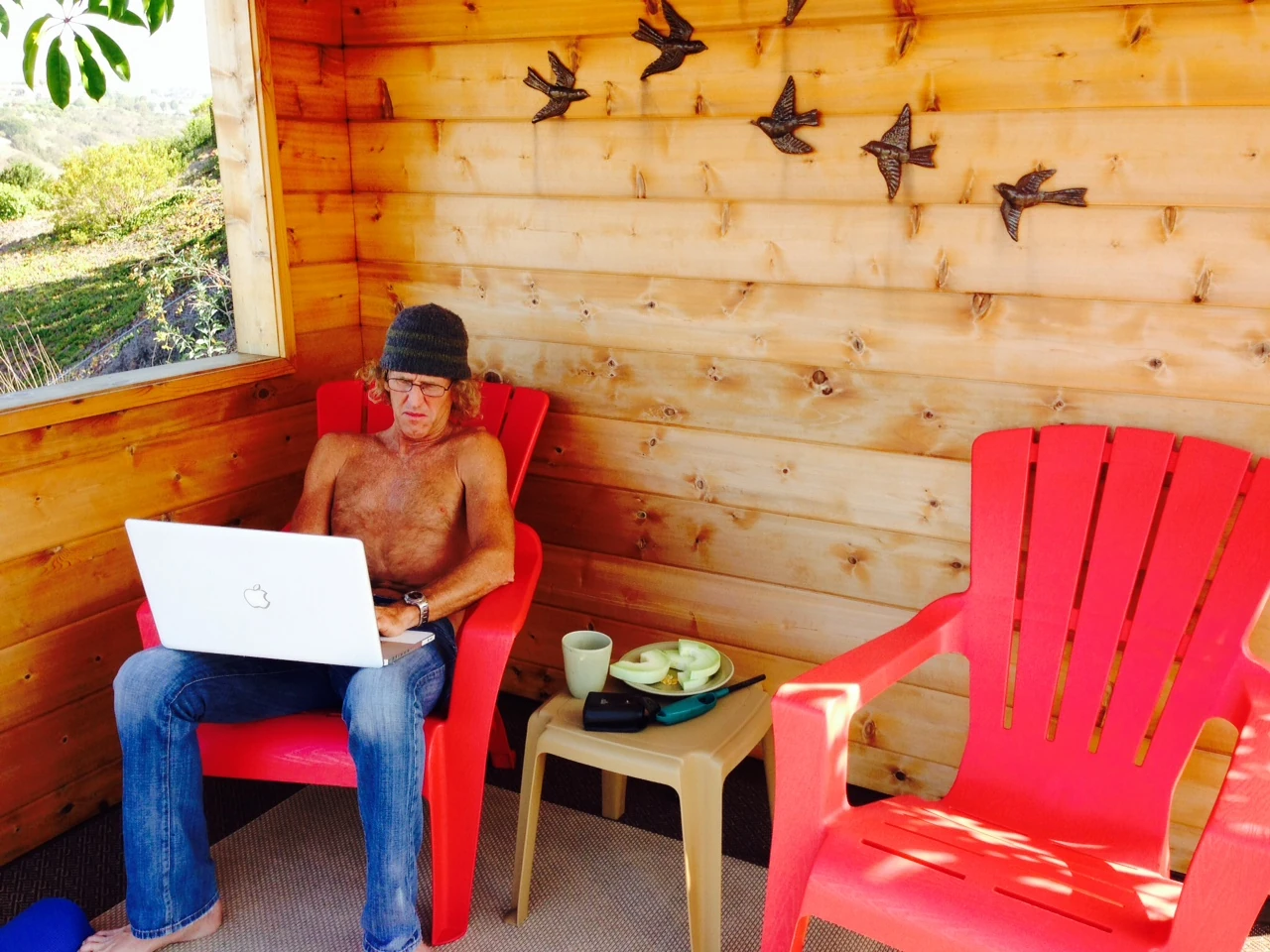 Where I&rsquo;m sitting right now doing this post. 