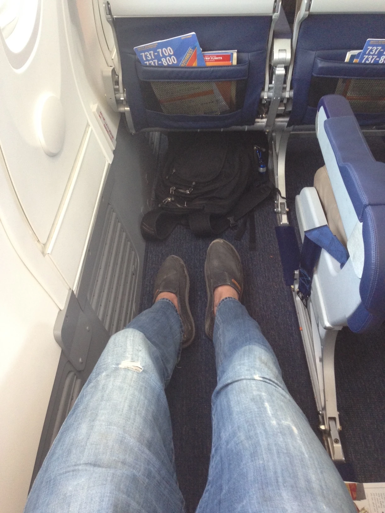 Plenty of legroom on the flight.