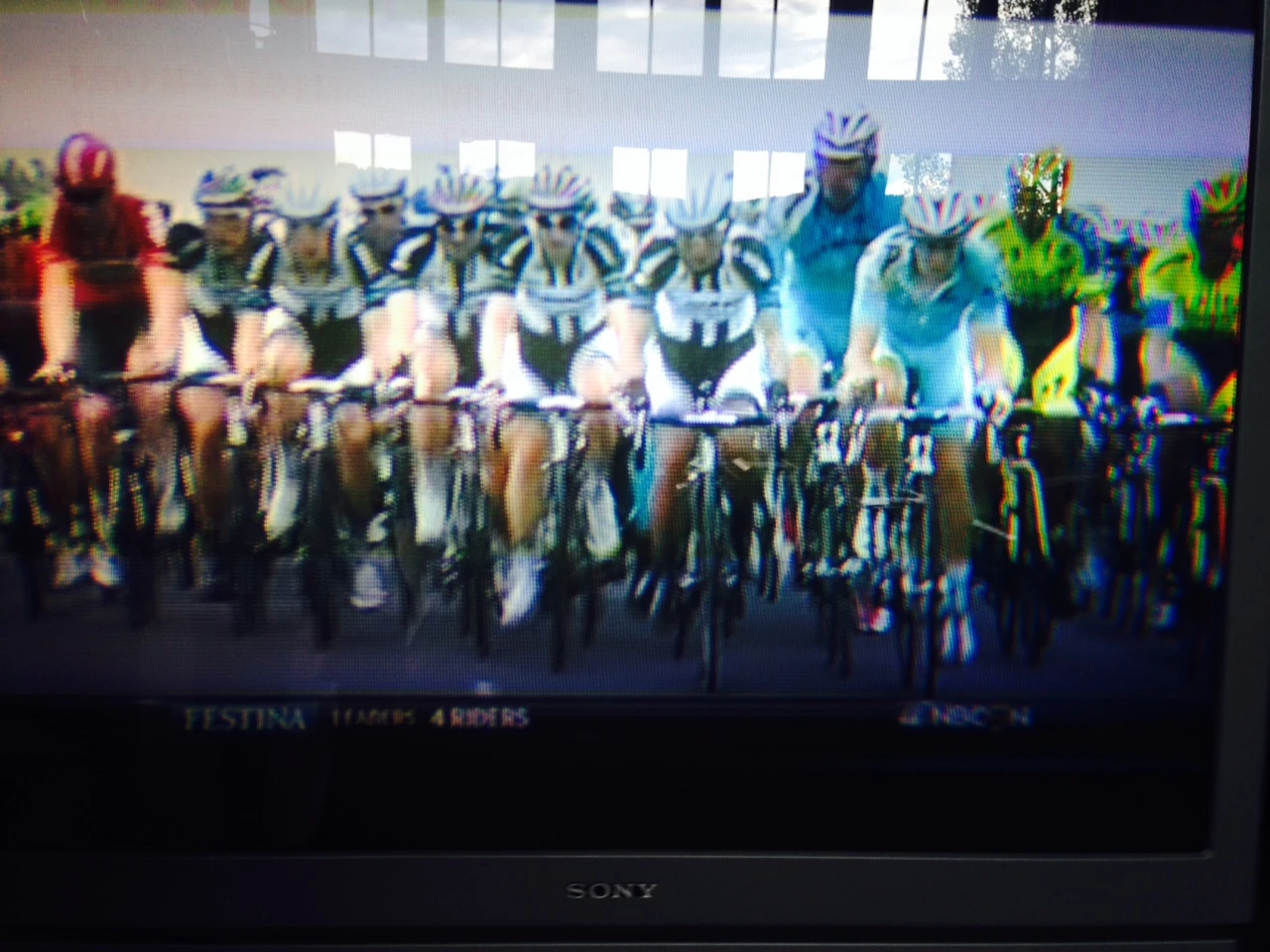 This is a photo from yesterday&rsquo;s stage, when they got into the side wind. How many individual riders need to be pulling at the front of a bike race? Obviously more than you&rsquo;d think. 