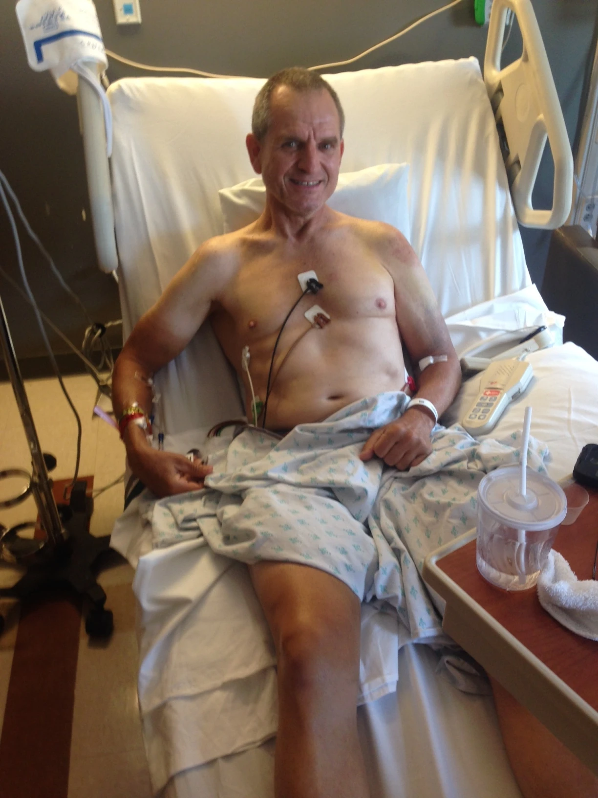 Dennis feeling a lot better in the hospital.