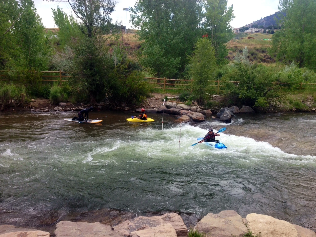 We rode over to Golden yesterday for coffee. Then headed up the bike path. Lots of people tubing and using the creek for recreation.