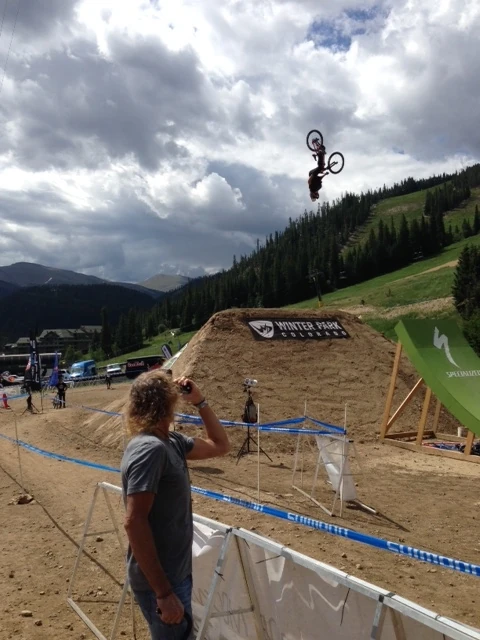 Trudi took this picture of me taking a picture. It&rsquo;s hard to show how high they are.