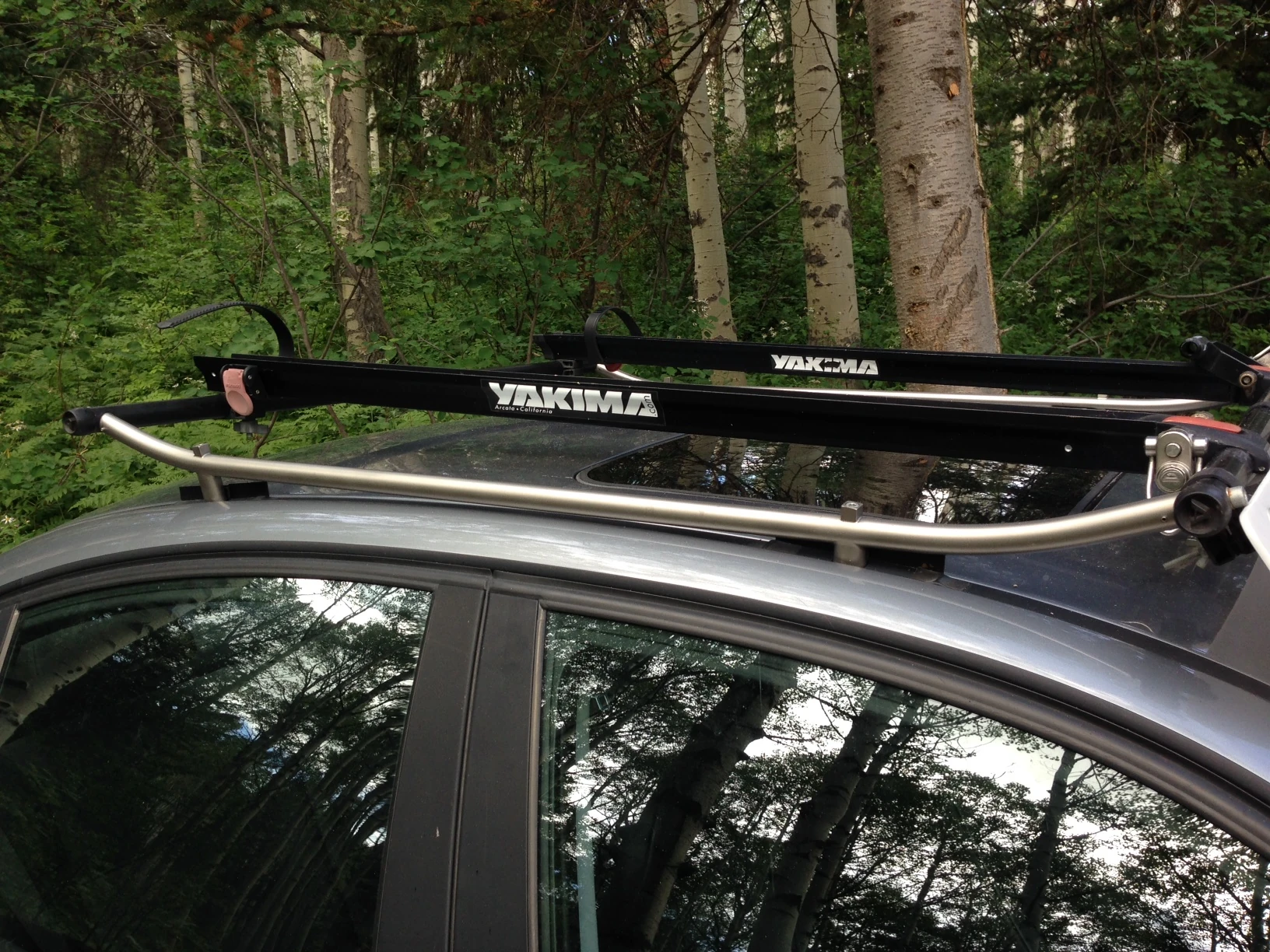 Bike rack on his BMW sedan.