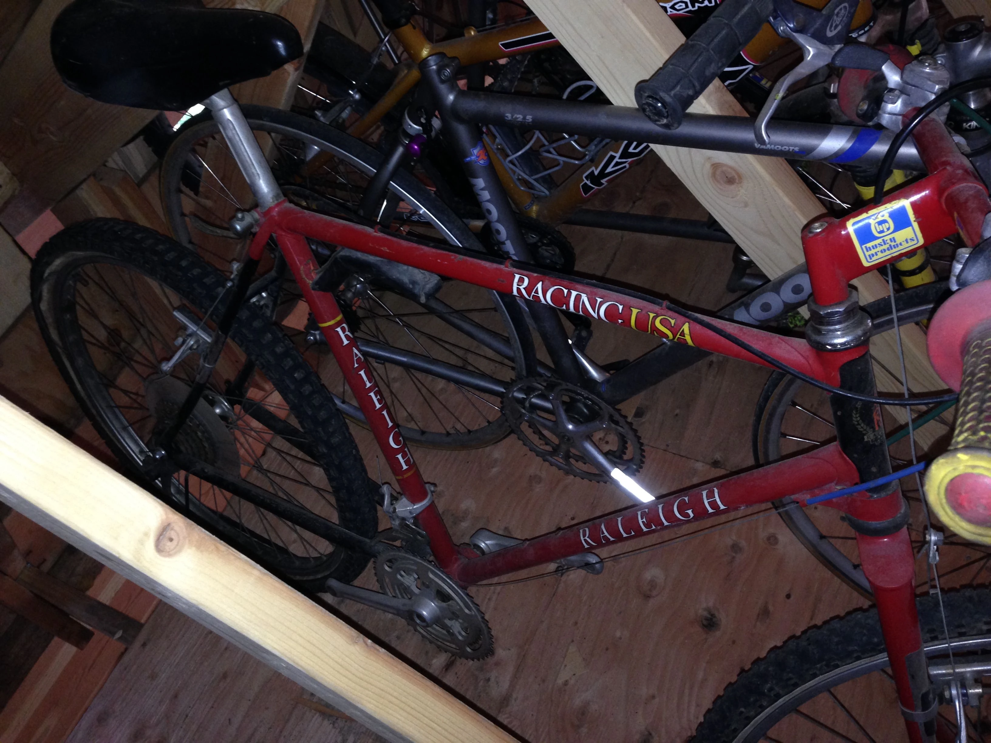 I took this picture a couple days ago at Kent Eriksen&rsquo;s. This is the original bike that Roy Knickman rode at the 1st MTB National Championships. It went from Roy, who raced it (flatted, then finished on a rim), then Jimmy Mac kept it. It still has Mac&rsquo;s Husqvarna sticker (he worked there then), on the stem. I once rode it from Cardiff to La Jolla, on the beach, and in the surf. That bummed Mac out immensely, which I completely understand now. Anyway, it is a classic and it was so nice for Mac to get it back to Kent. 