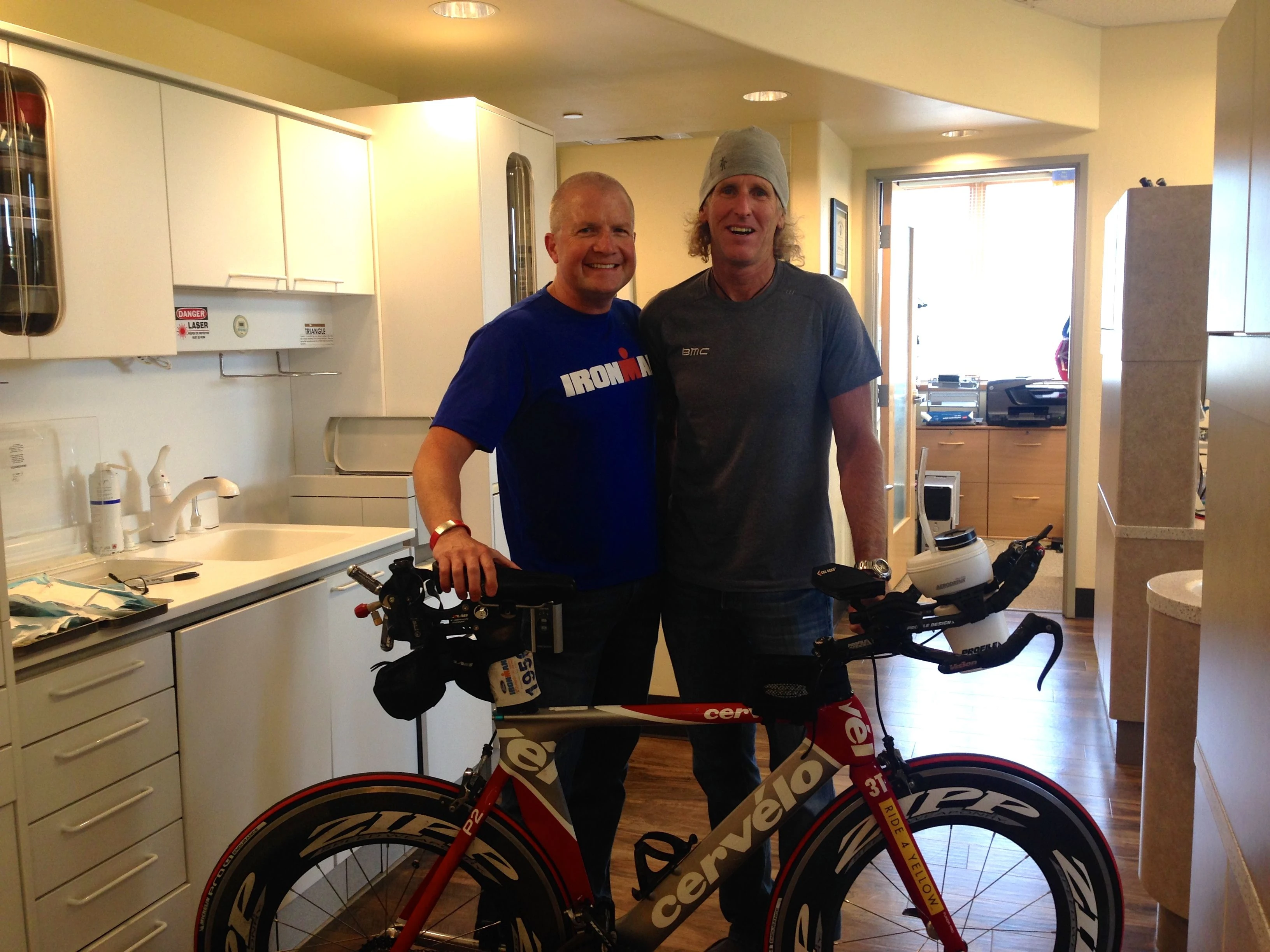Jim McCreight and I after I have teeth again. He just happened to have his bike at the office.
