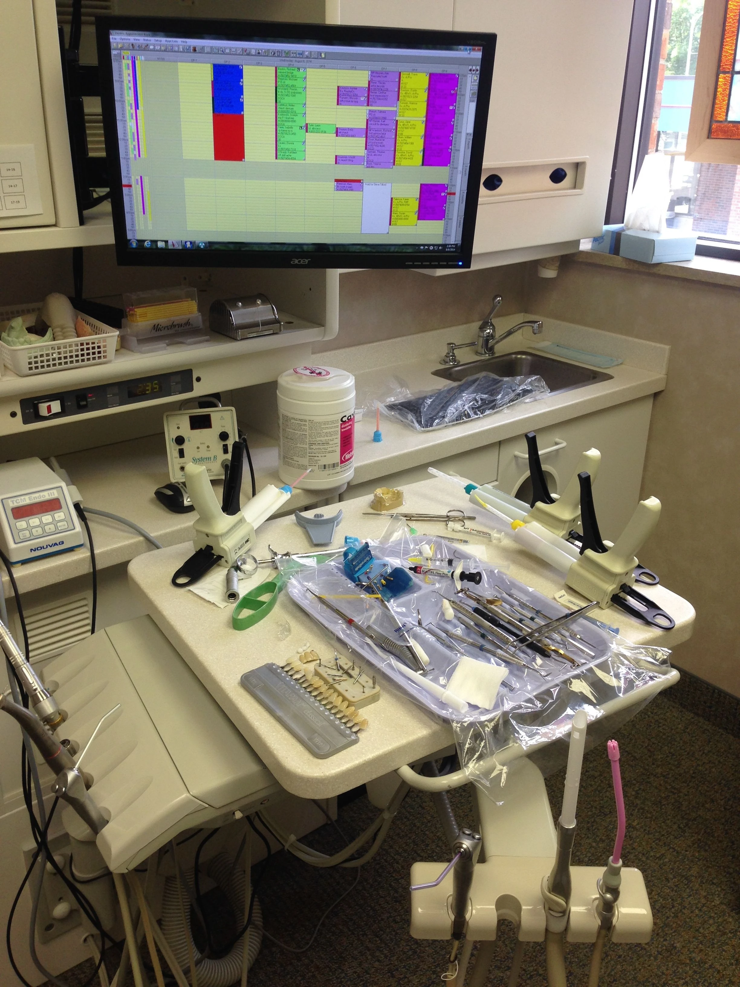 It takes a bunch of equipment to be a dentist.