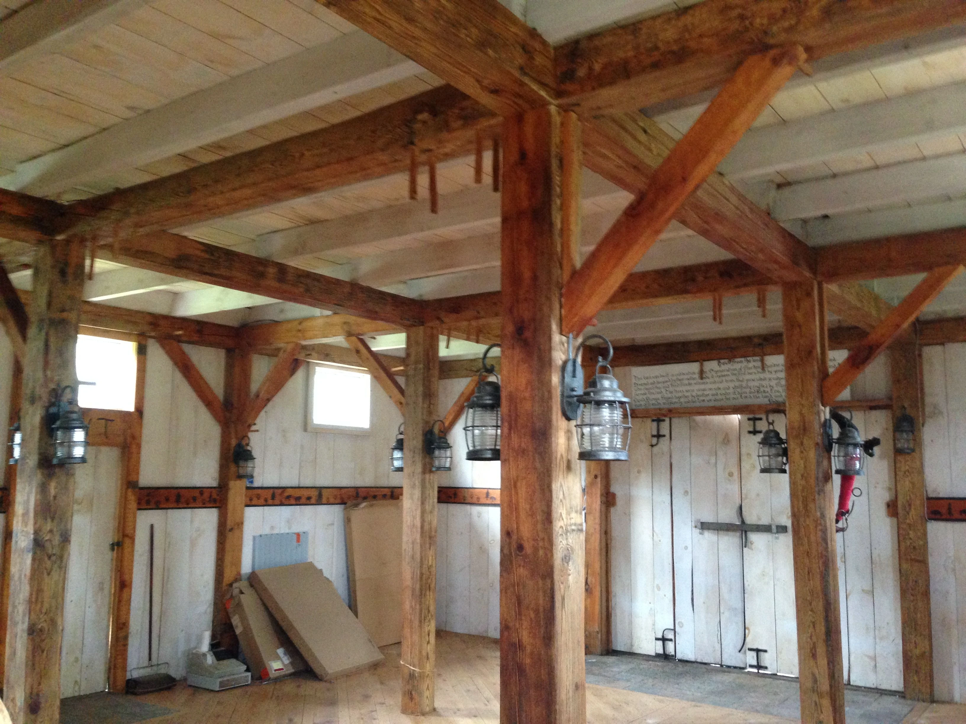 The timber framed barn on Yuri&rsquo;s new land. It is 3 stories like this.