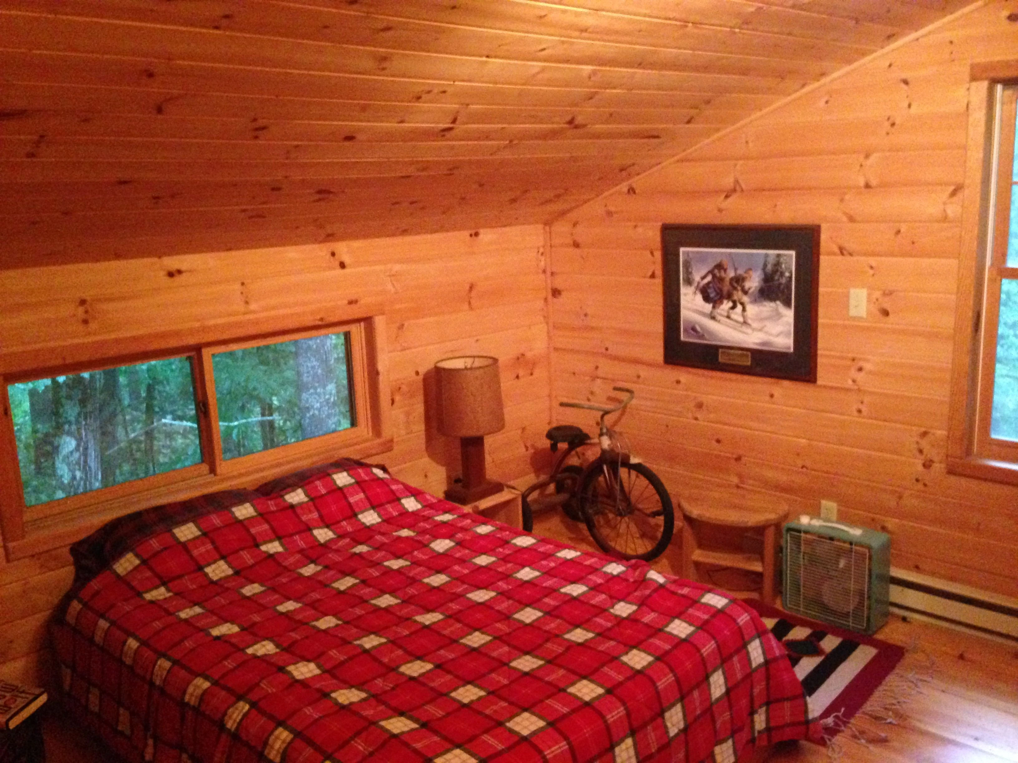 Upstairs at the primitive living lodge.