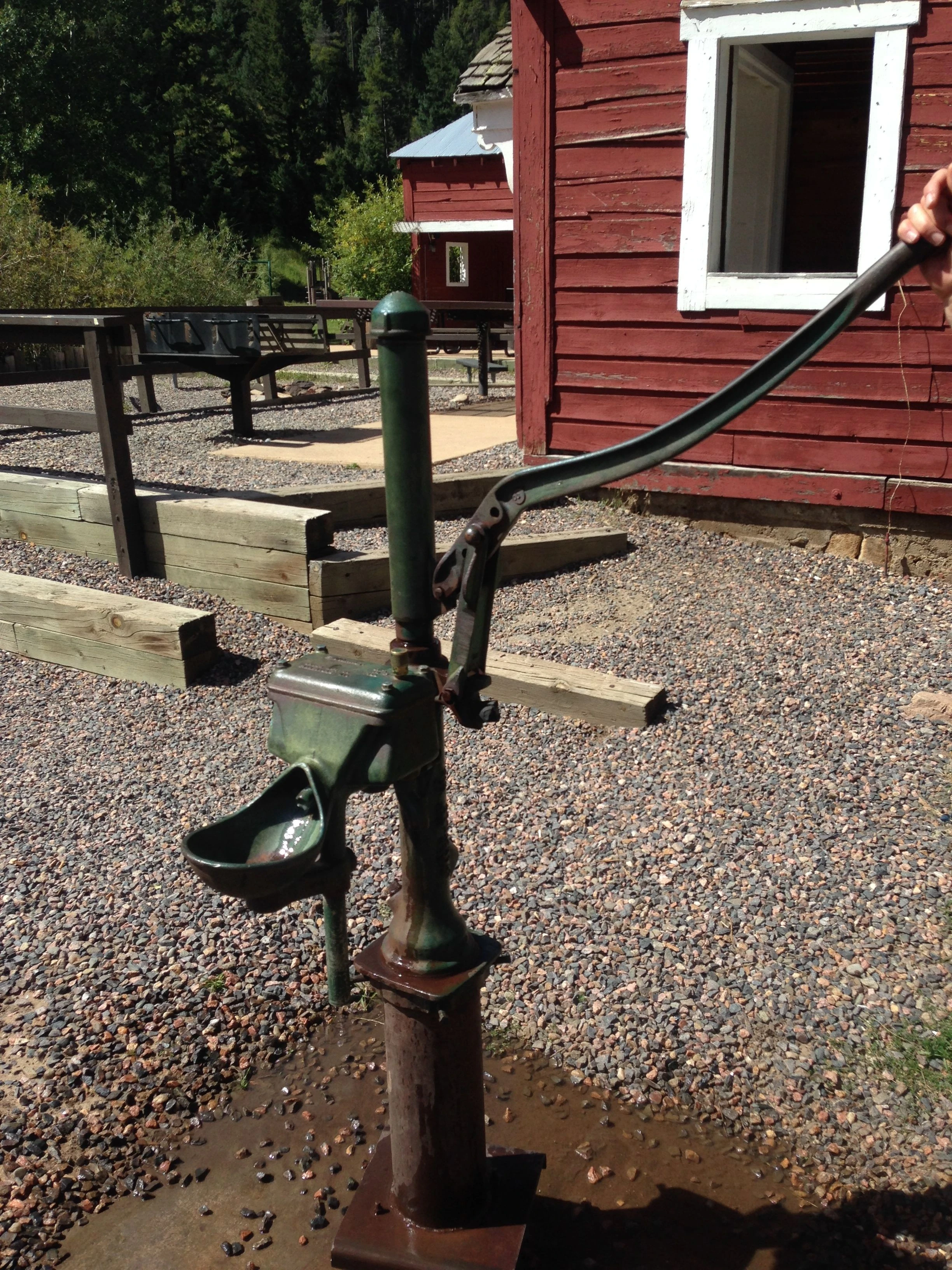 I love stopping and getting water out of wells.