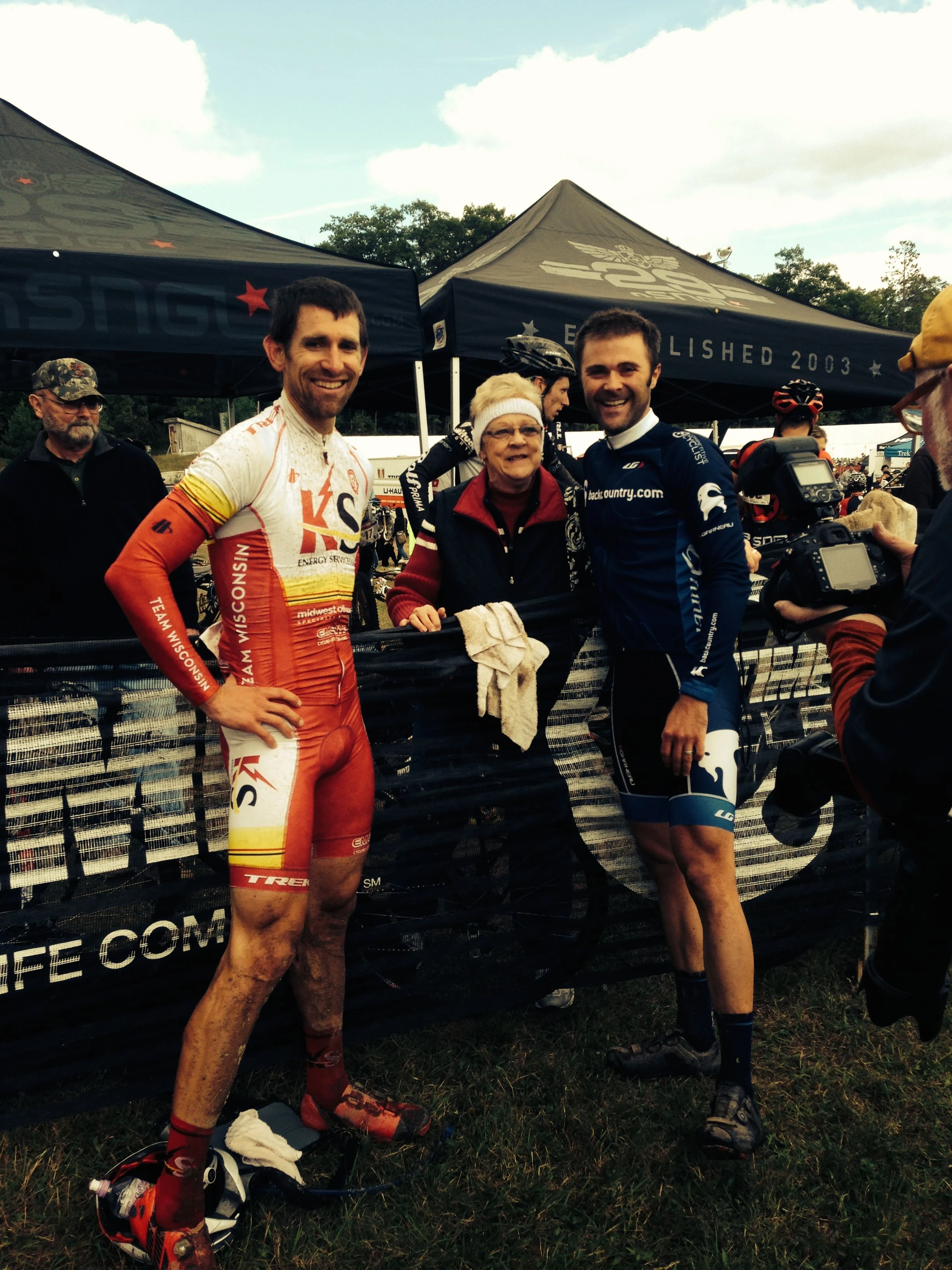 Brian Matter and T.J. Woodruff, 1st and 3rd, after the race.