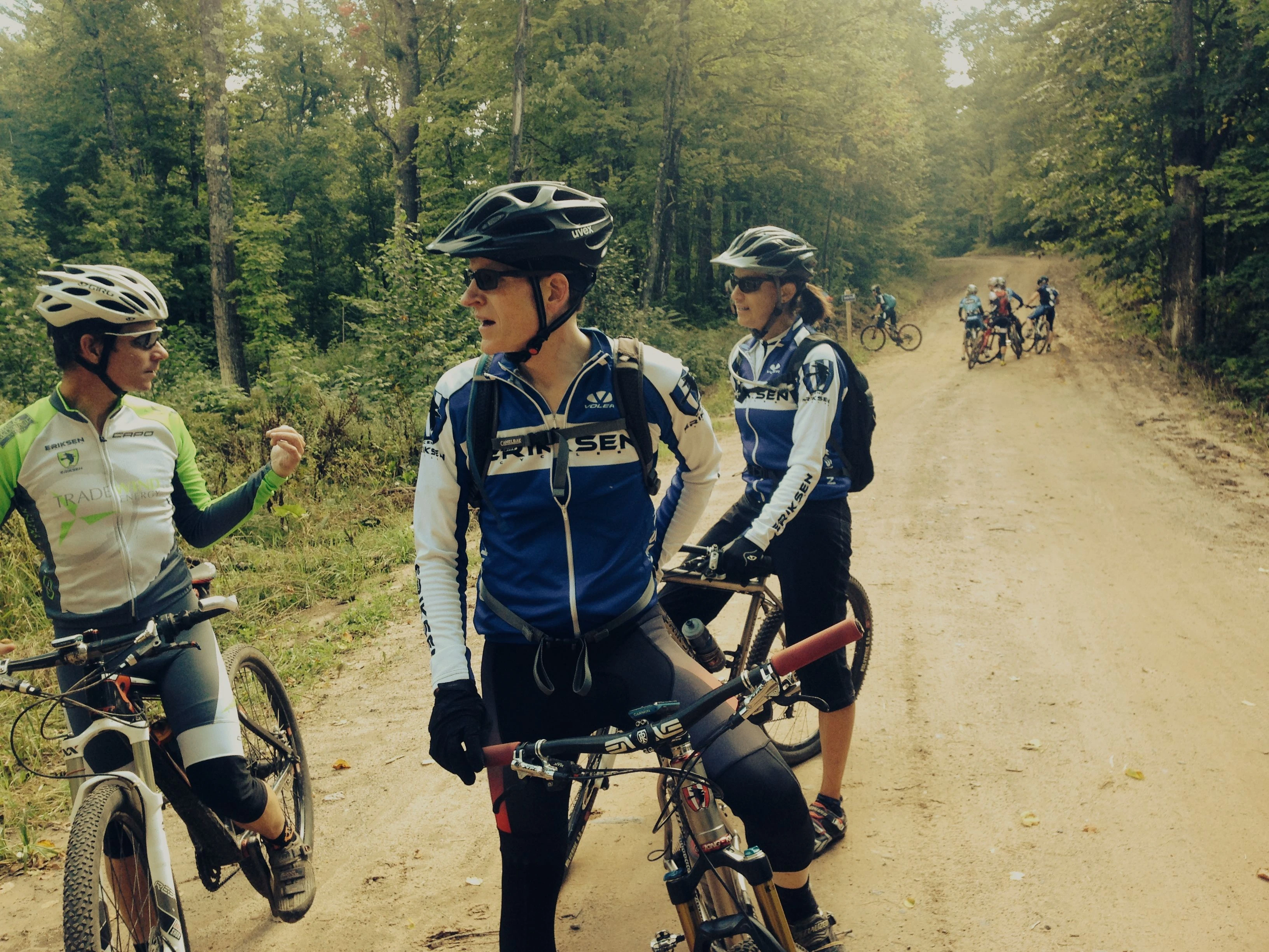 There were lots of people out riding on Sunday.