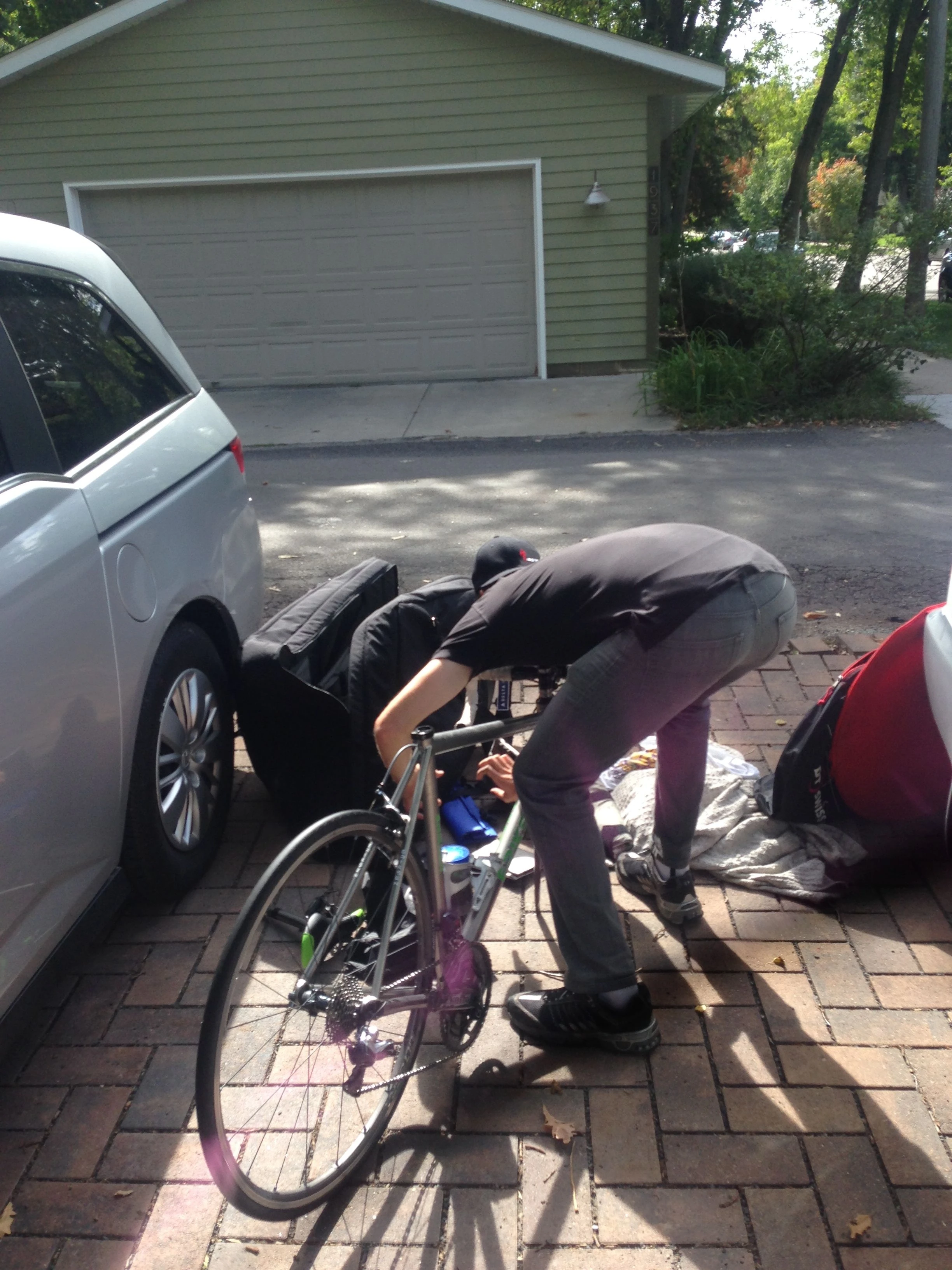 Pat washed my bike before packing it.