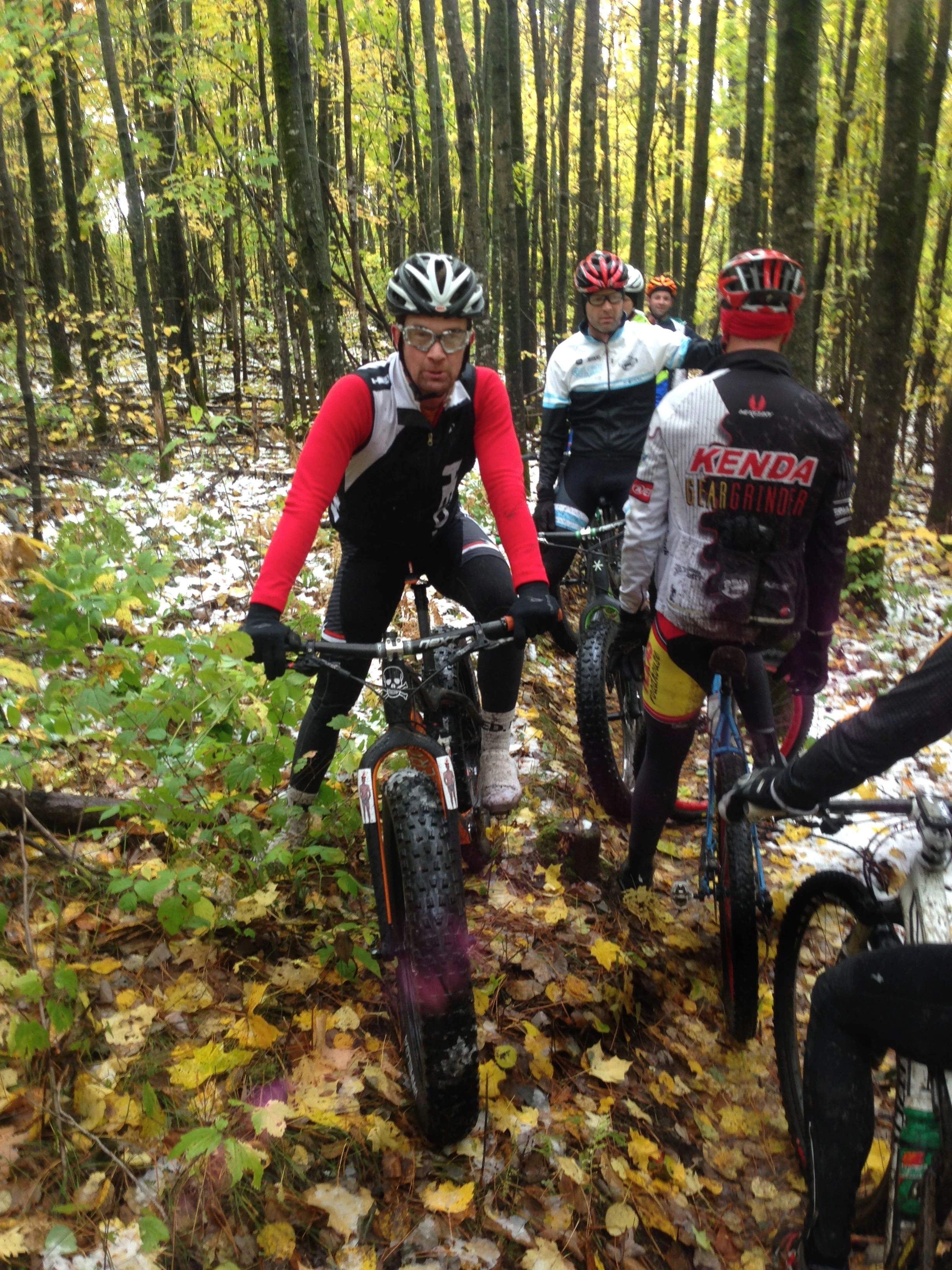 This is Paul Ellis on a fatbike. They were heading out while we were heading back in.
