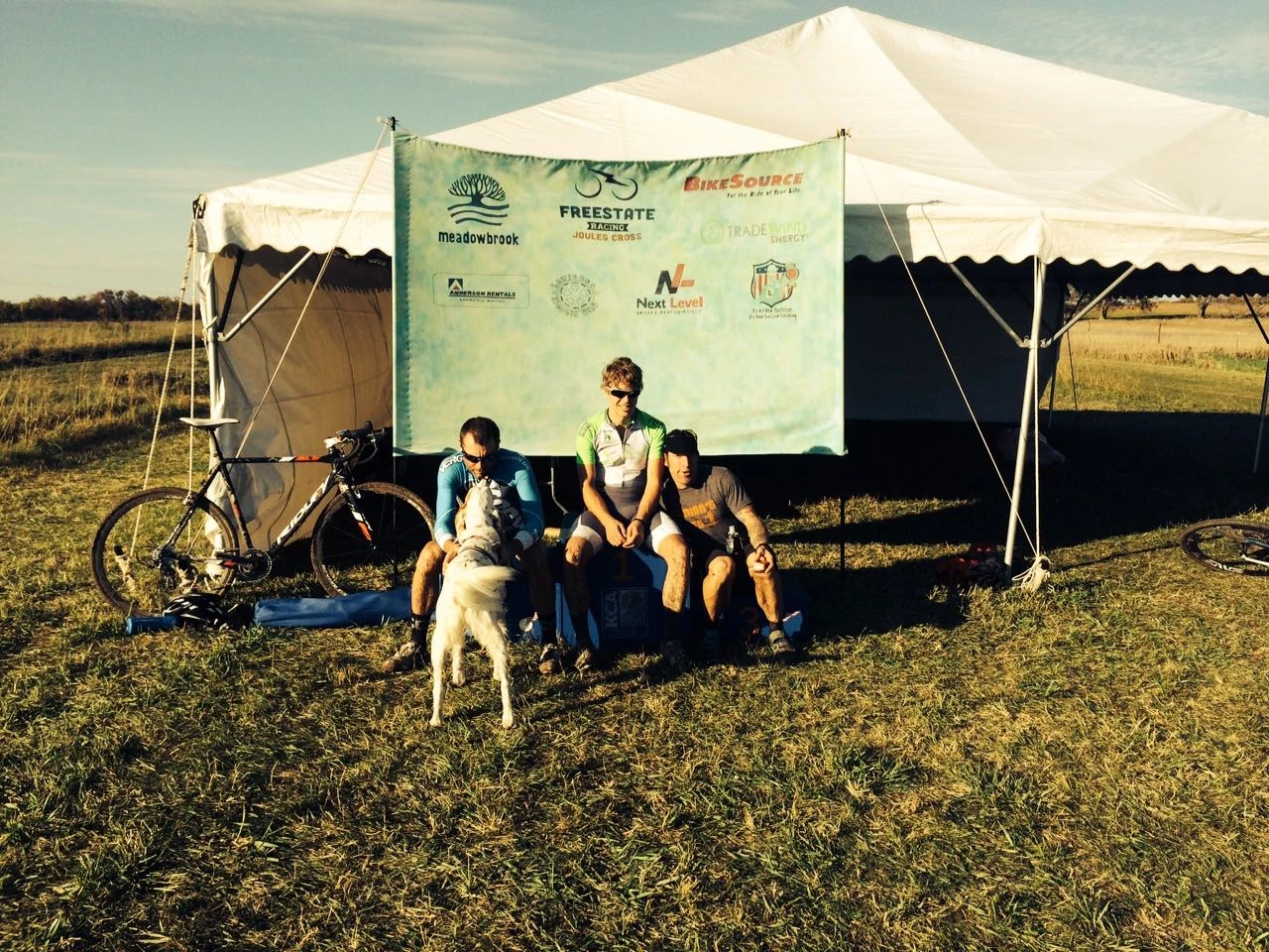 Podium, Kansas style. Bromont is always a photo hound.