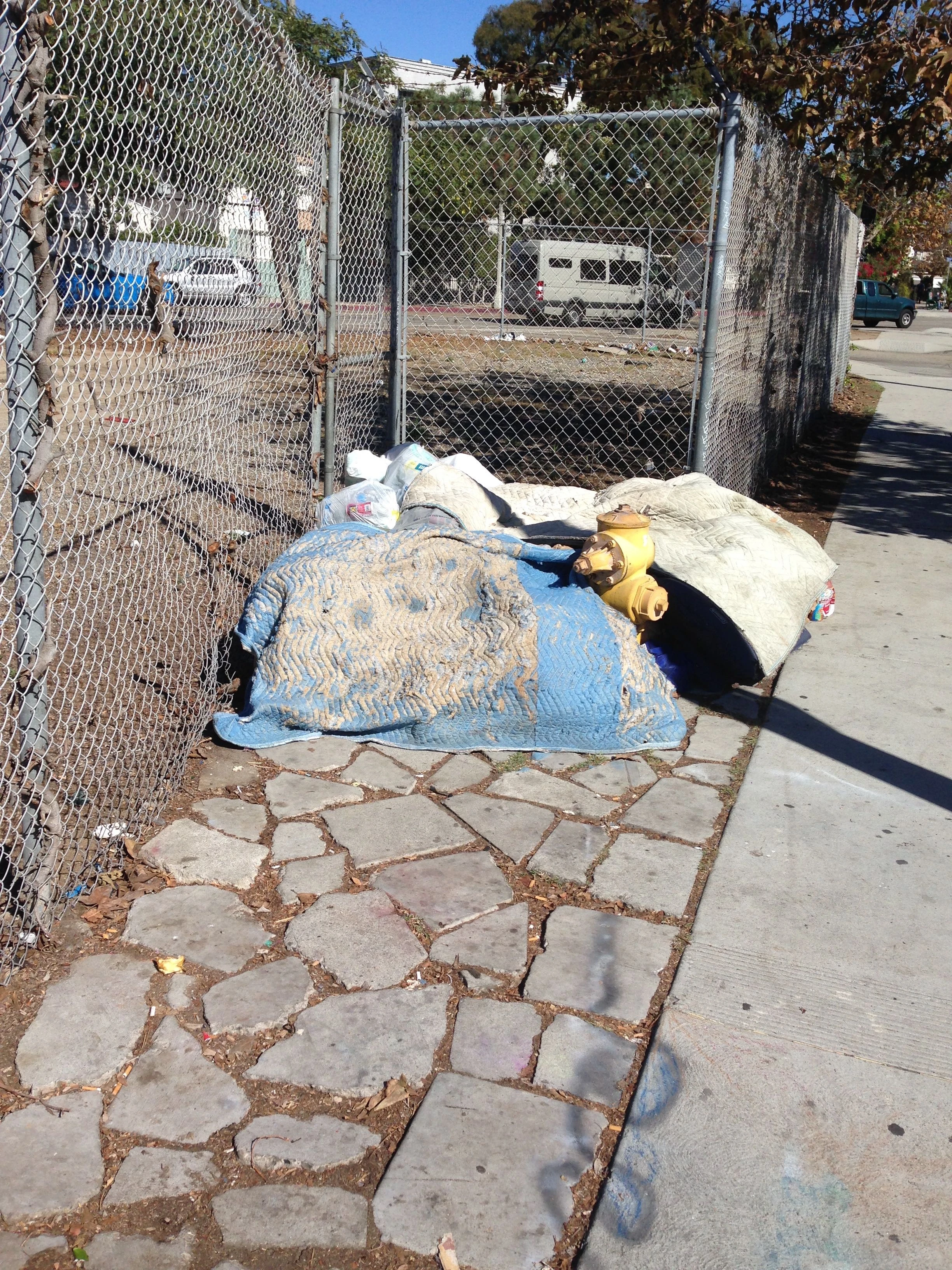 I think there were a couple people sleeping under these blankets near Venice Beach.