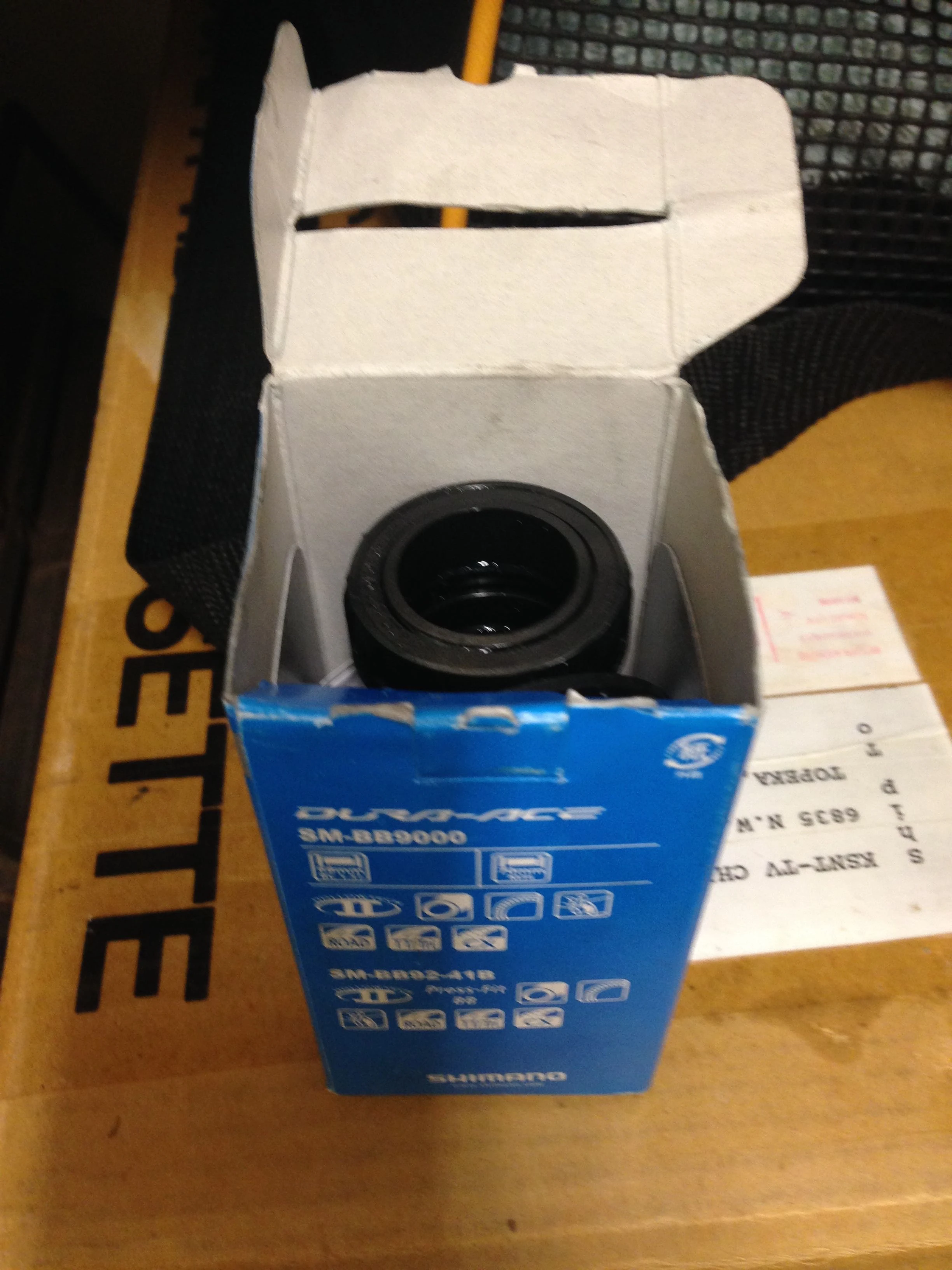 The new Dura Ace bottom bracket from the store. You think that these things would last longer. I only put this bike together at the end of March, so I had maybe 8000 miles on it. That seems like not enough for failure.