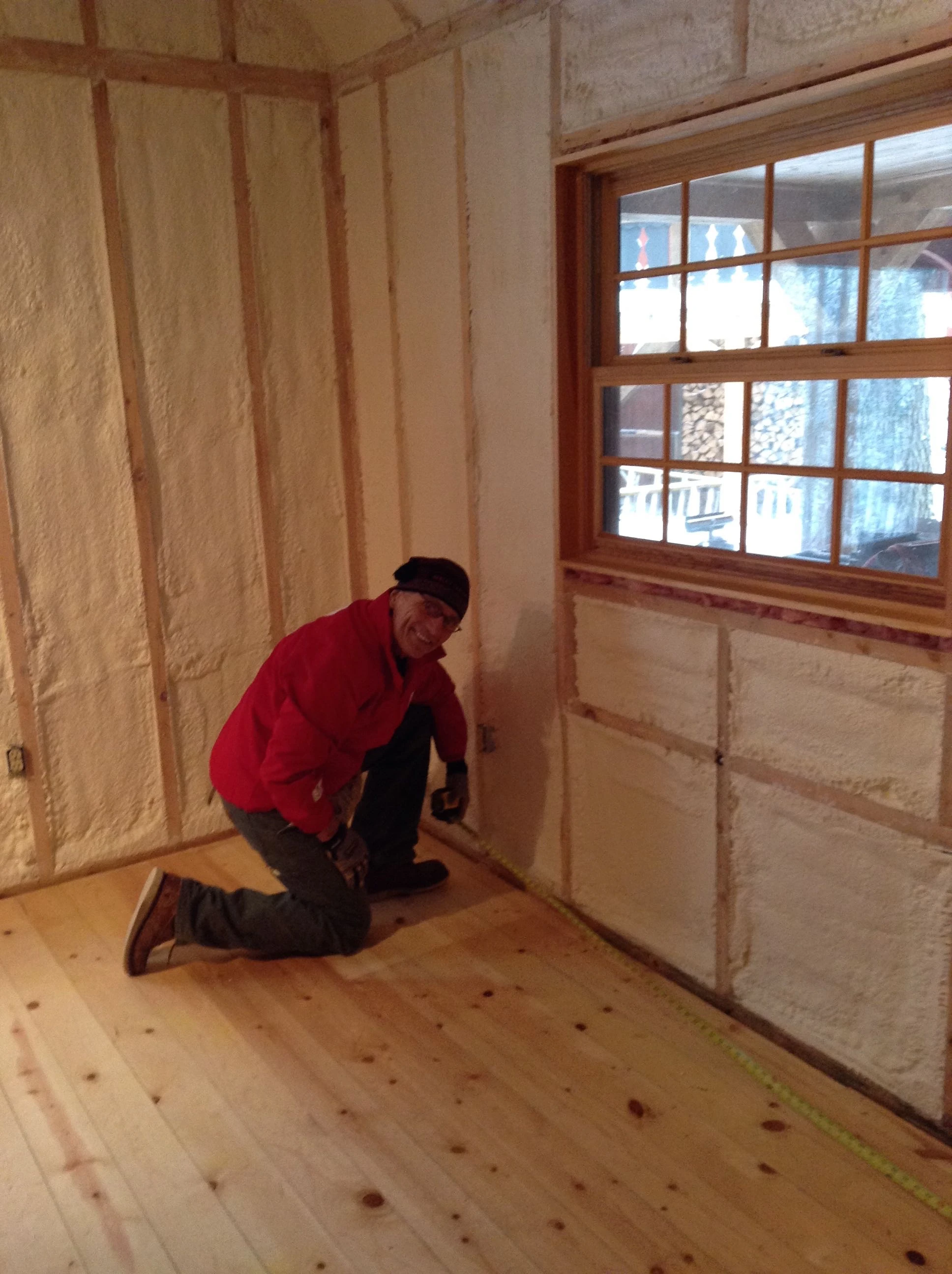 Dennis is lovin&rsquo; this job. I think he enjoys putting up wood more than just about anything else.