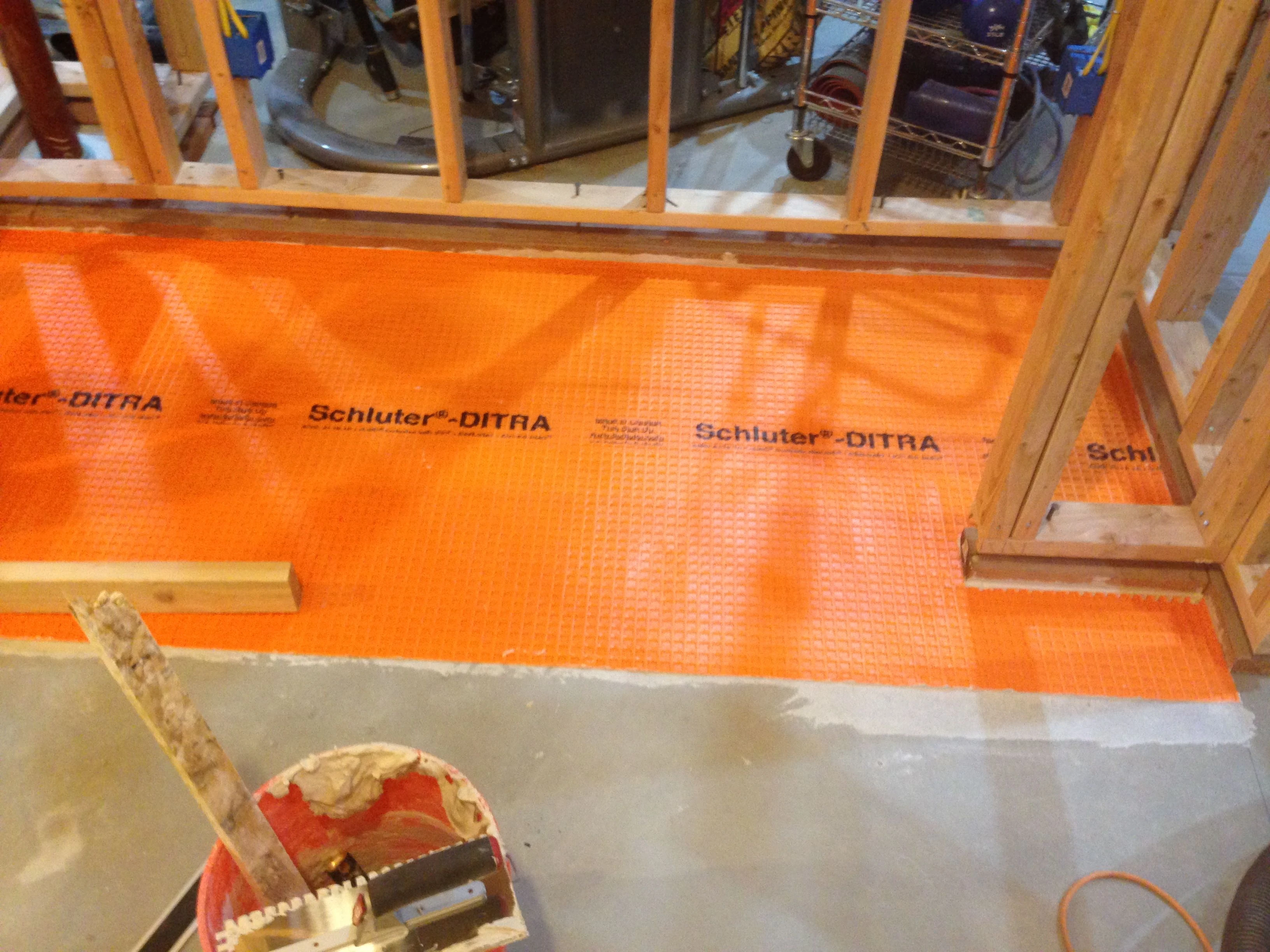 I put this Ditra membrane down with it.