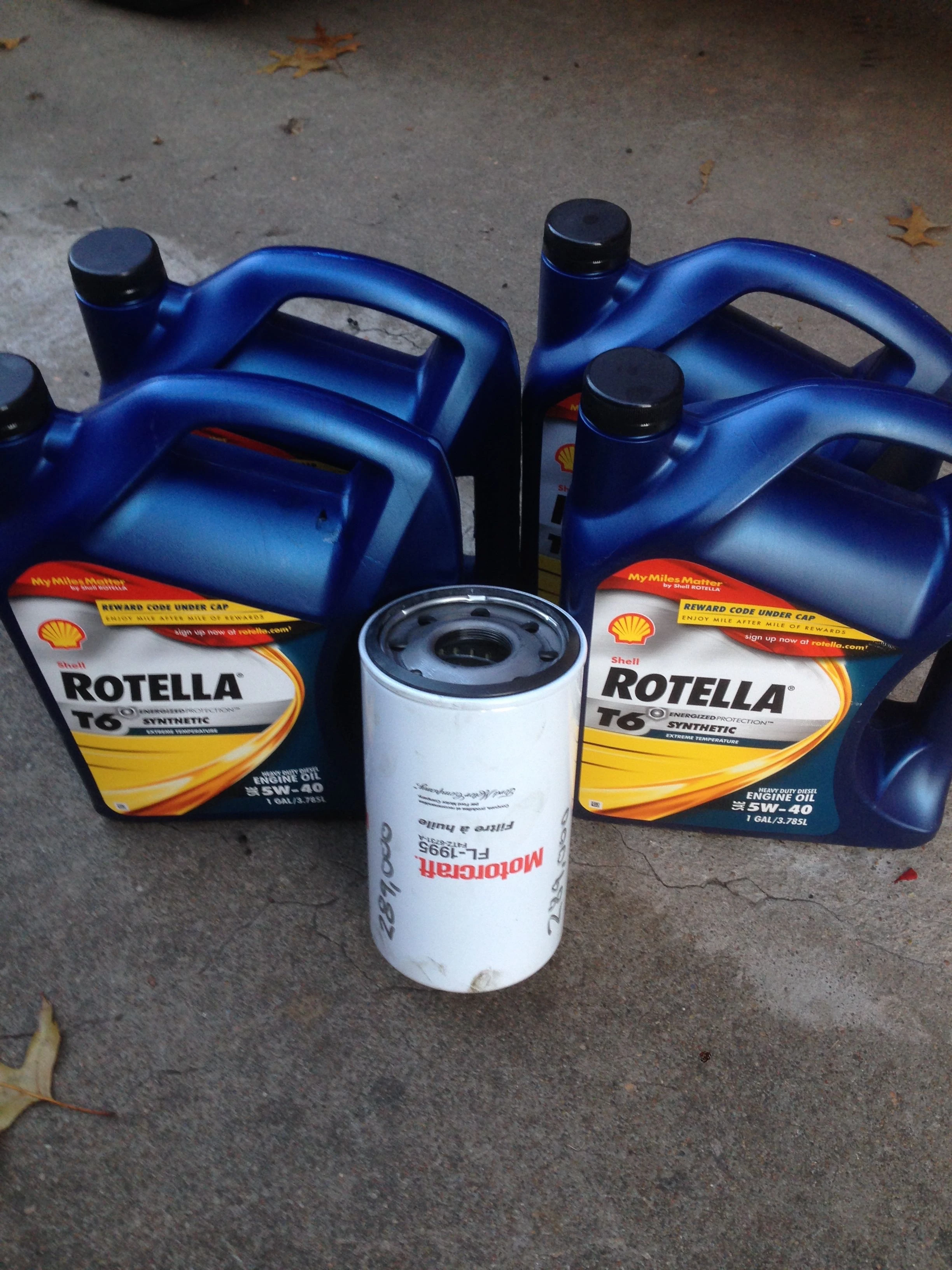 I changed the oil in the diesel van. 15 quarts. The filter nearly holds a gallon.