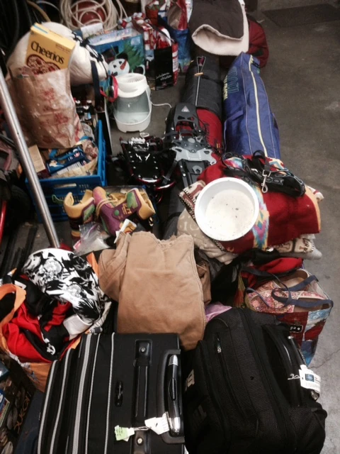 This is just the stuff Trudi has put out. This isn&rsquo;t my stuff, other than the skis and snowshoes. Plus, bikes. It&rsquo;s a little crazy.