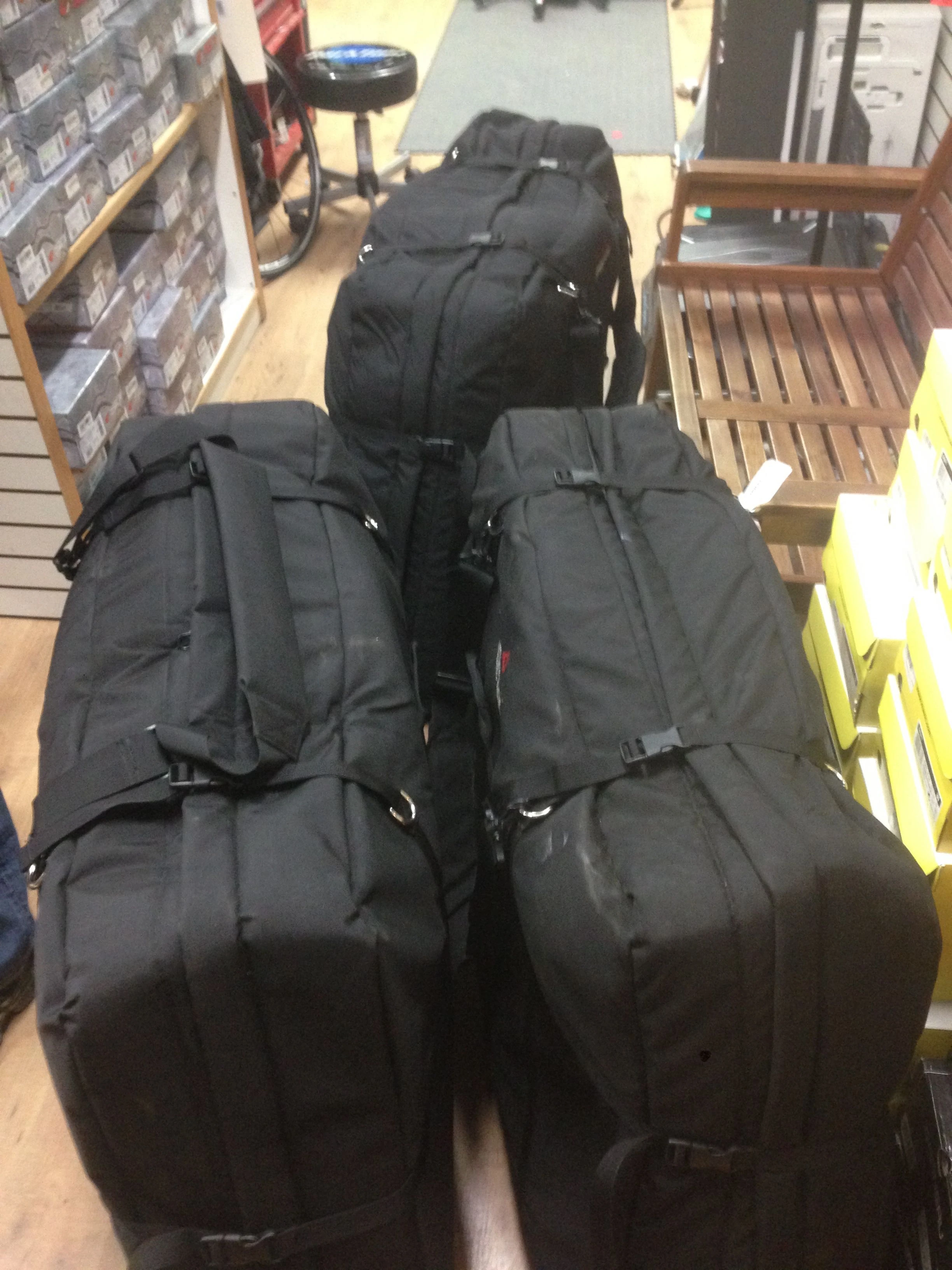 Two bikes for Pat, one for Gwen.