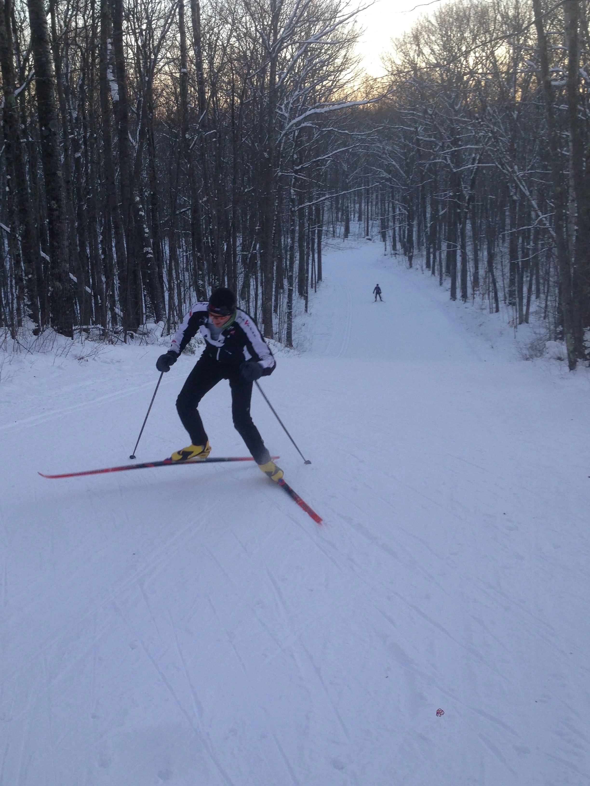 Keith skiing up the last big hill coming towards OO from the South.