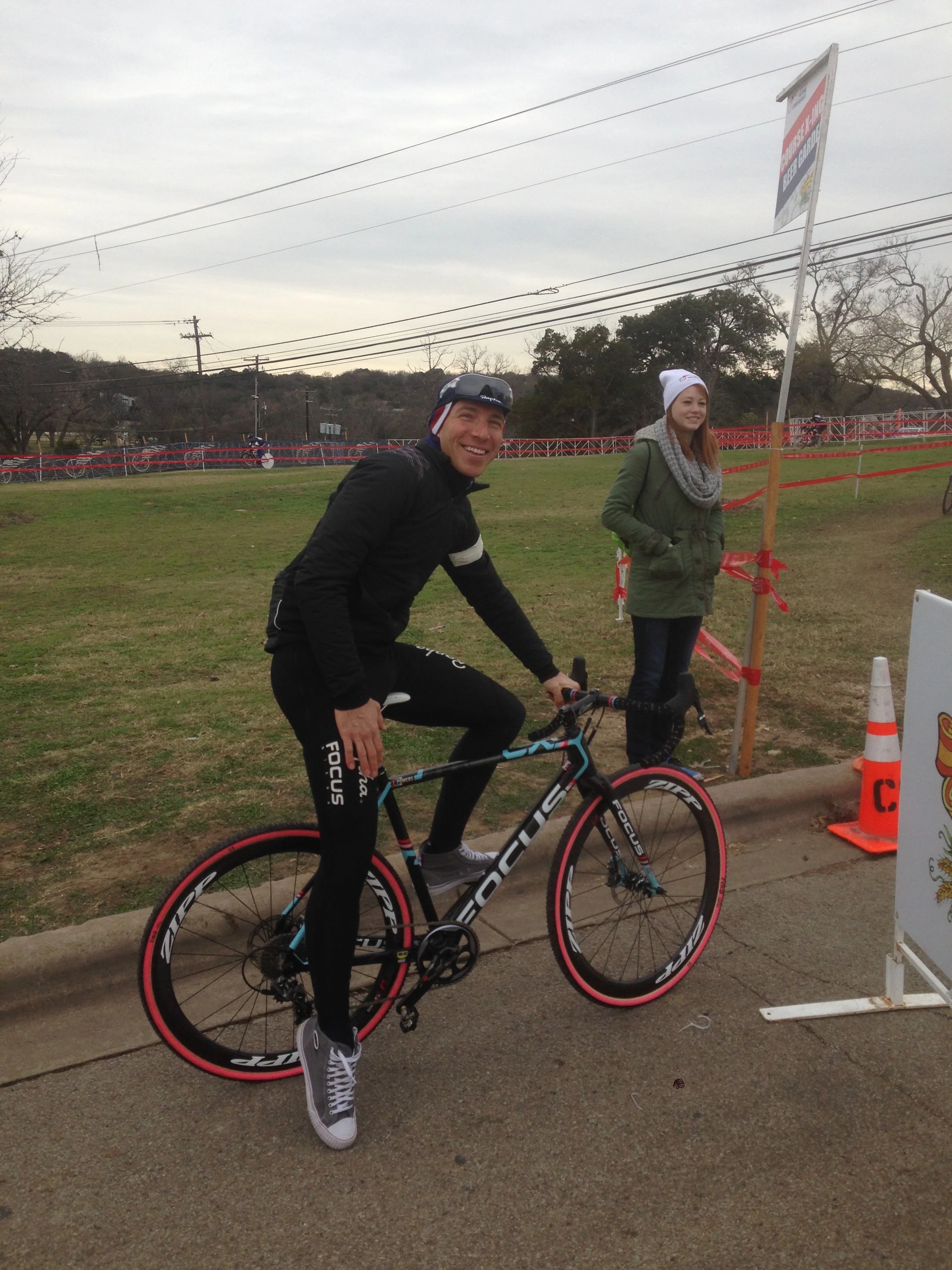 Jeremy Powers cheering on his buddies from New England yesterday. He says he&rsquo;s feeling pretty good.