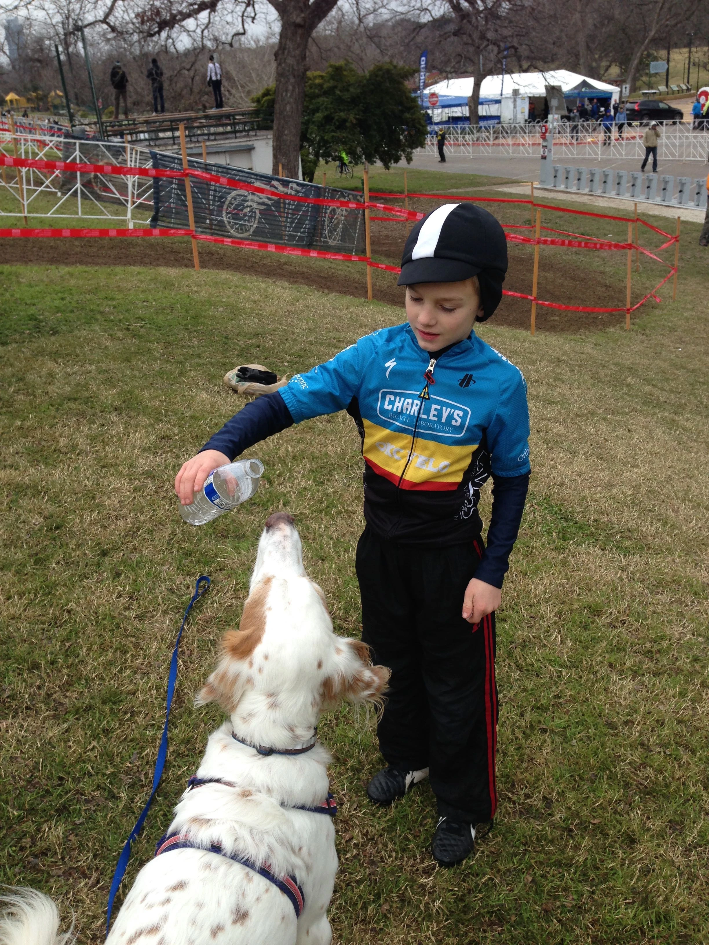 While I was out riding, Bromont was playing at the course with his new friend, Nehemiah, from Enid Oklahoman. 
