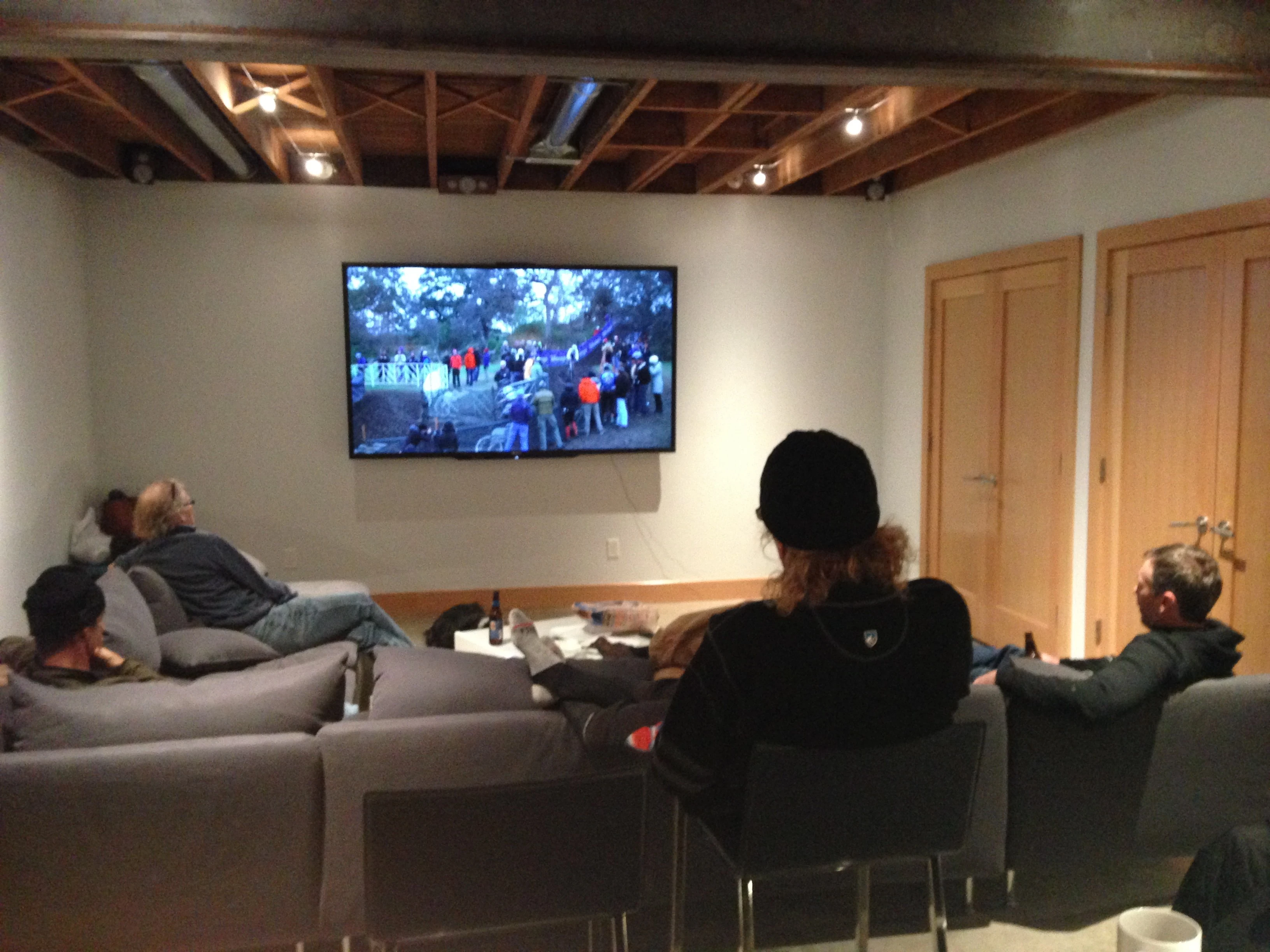 We rode 35 miles over to Lawrence to watch the race on a big screen at Matt Gilhausen&rsquo;s house.